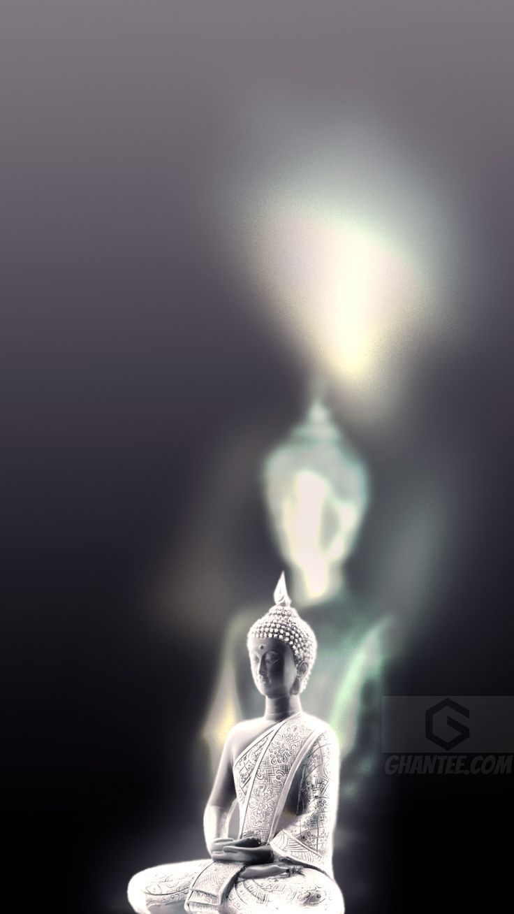 Buddha-Statue, Lichtschein, Spirituell, Graue Töne, Mystisch, HD, Handy-Hintergrund