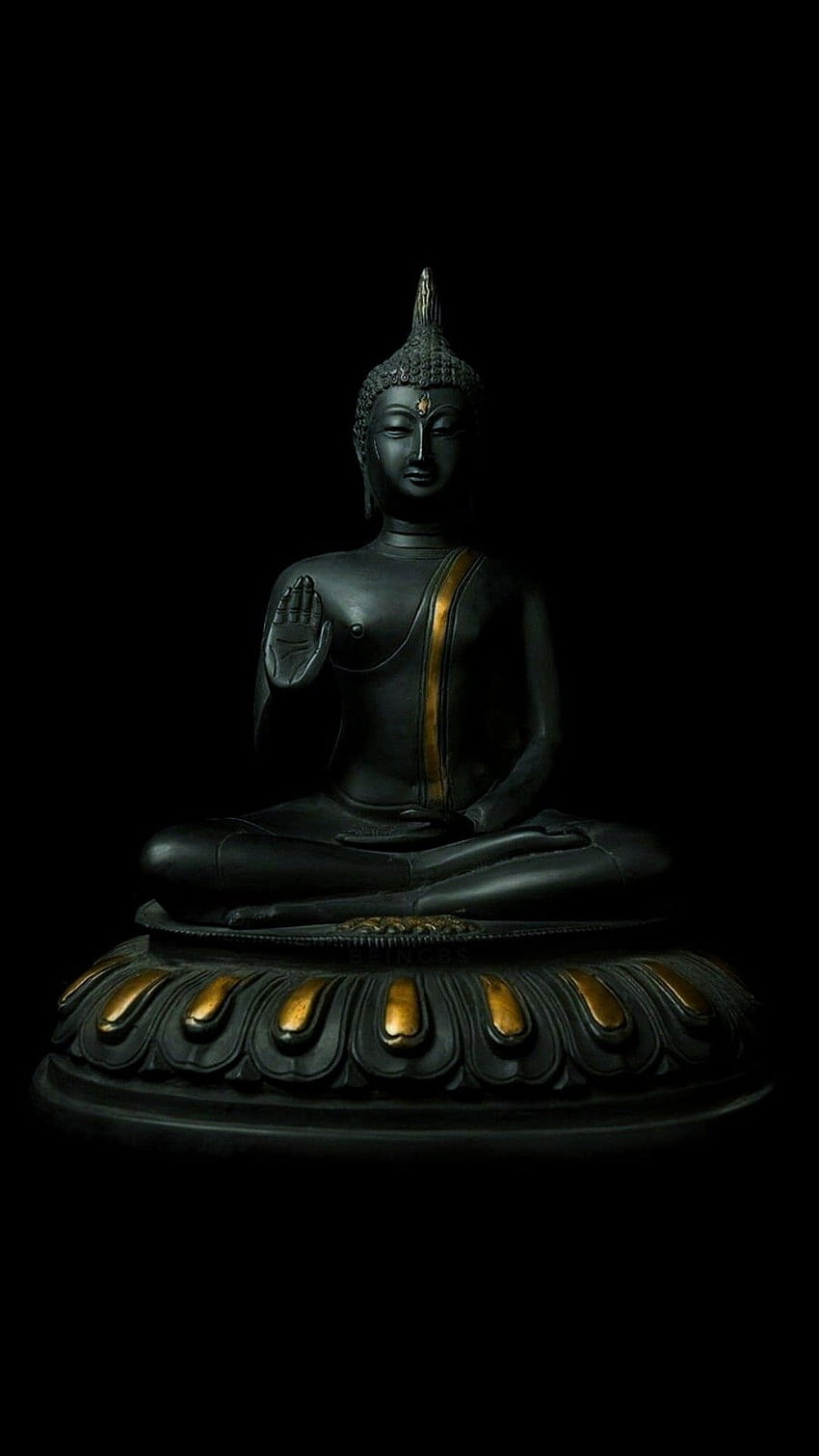 Buddha-Statue, Schwarzer Hintergrund, Meditation, Minimalismus, Sperrbildschirm fürs iPhone