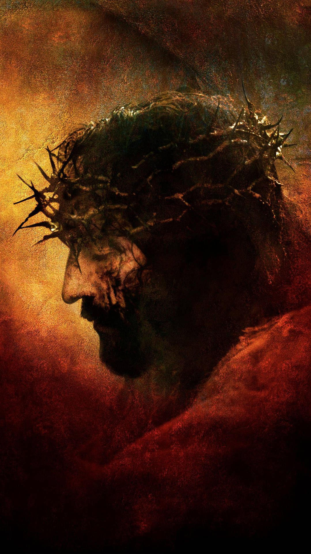 Die Passion Christi, Jesus Christus, Dornenkrone, Porträt, Dunkel, Film, HD, Handy-Hintergrundbild