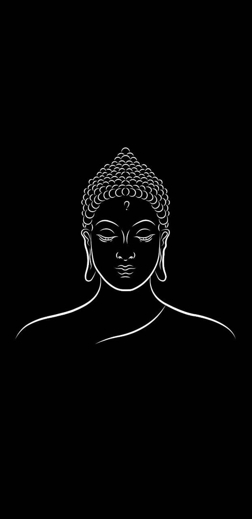 Buddha, Linienkunst, Minimalismus, Schwarzer Hintergrund, Sperrbildschirm fürs iPhone