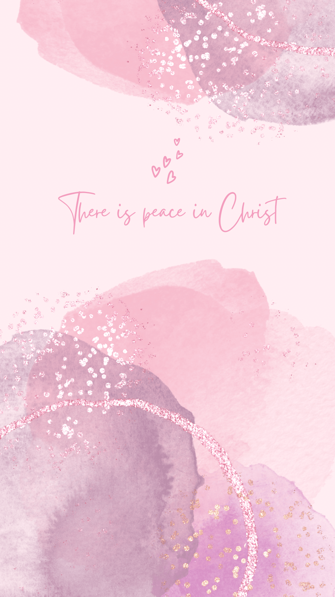 There is peace in Christ, Aquarell, Rosa, Handschrift, Pastell, Full HD, Handy-Hintergrundbild