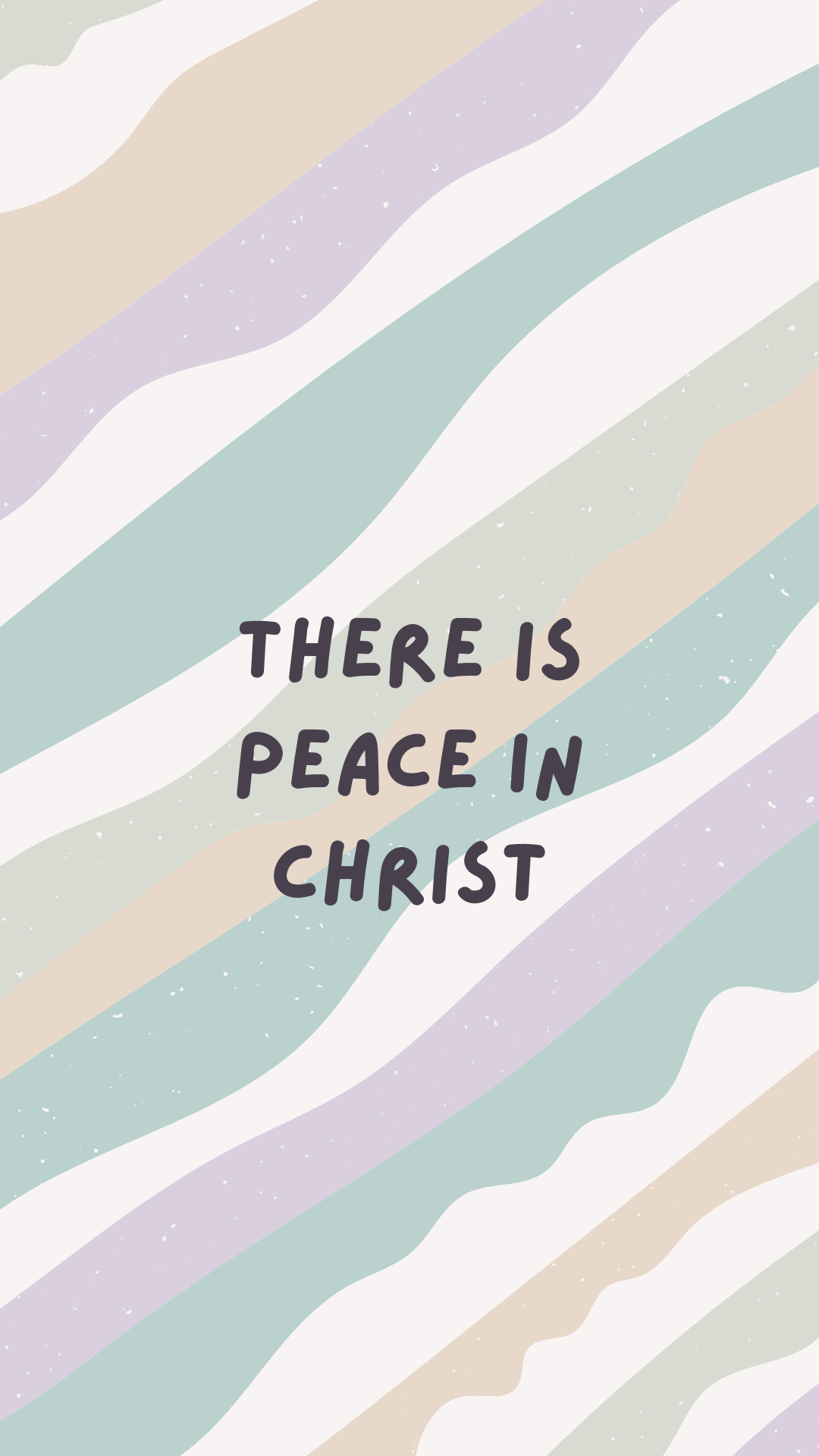 There is peace in Christ, Wellenmuster, Pastellfarben, Typografie, 1080x1920, Handy-Hintergrund