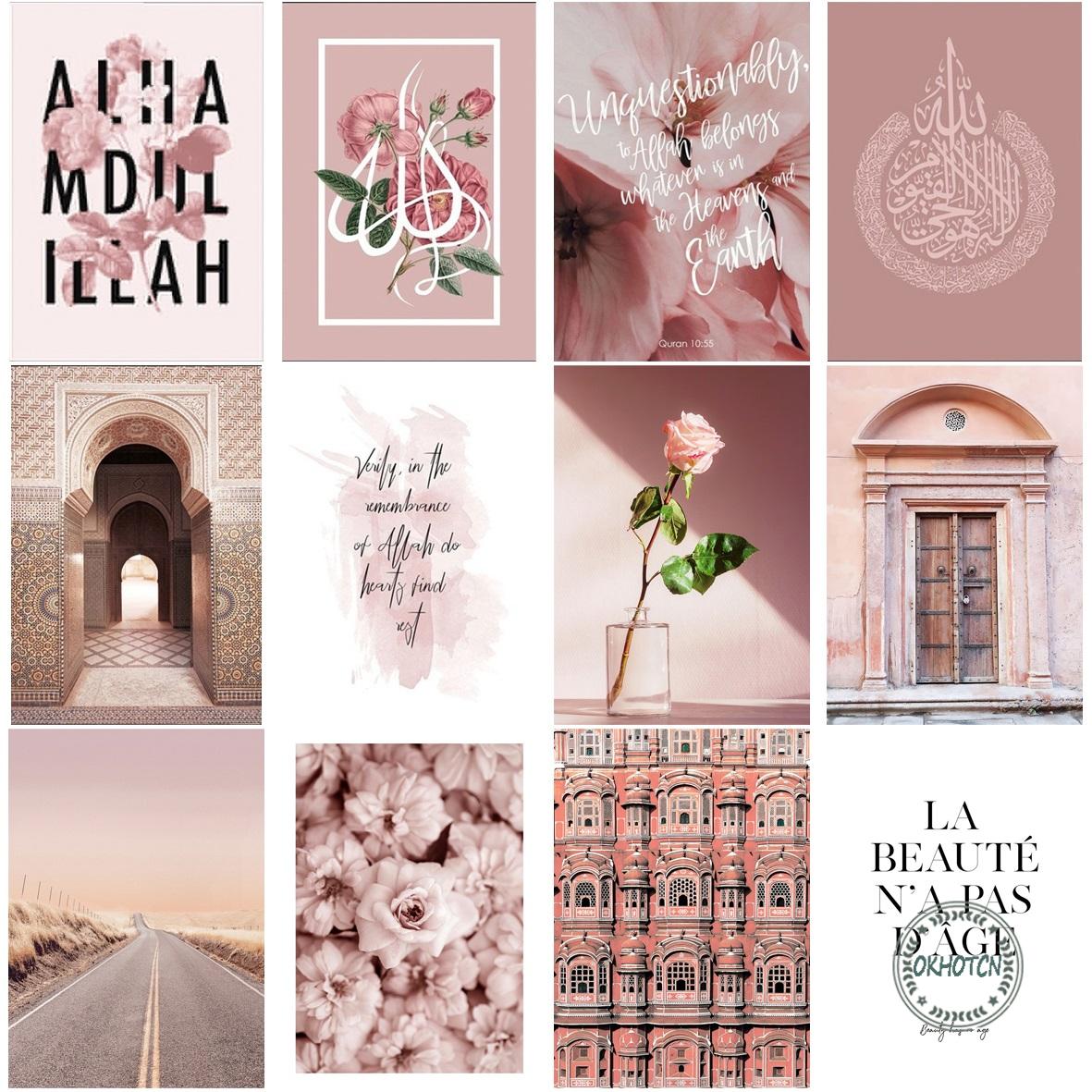 Collage, Alhamdulillah, Rosen, Rosa, Ästhetik, Hintergrundbild für iPad und Tablet