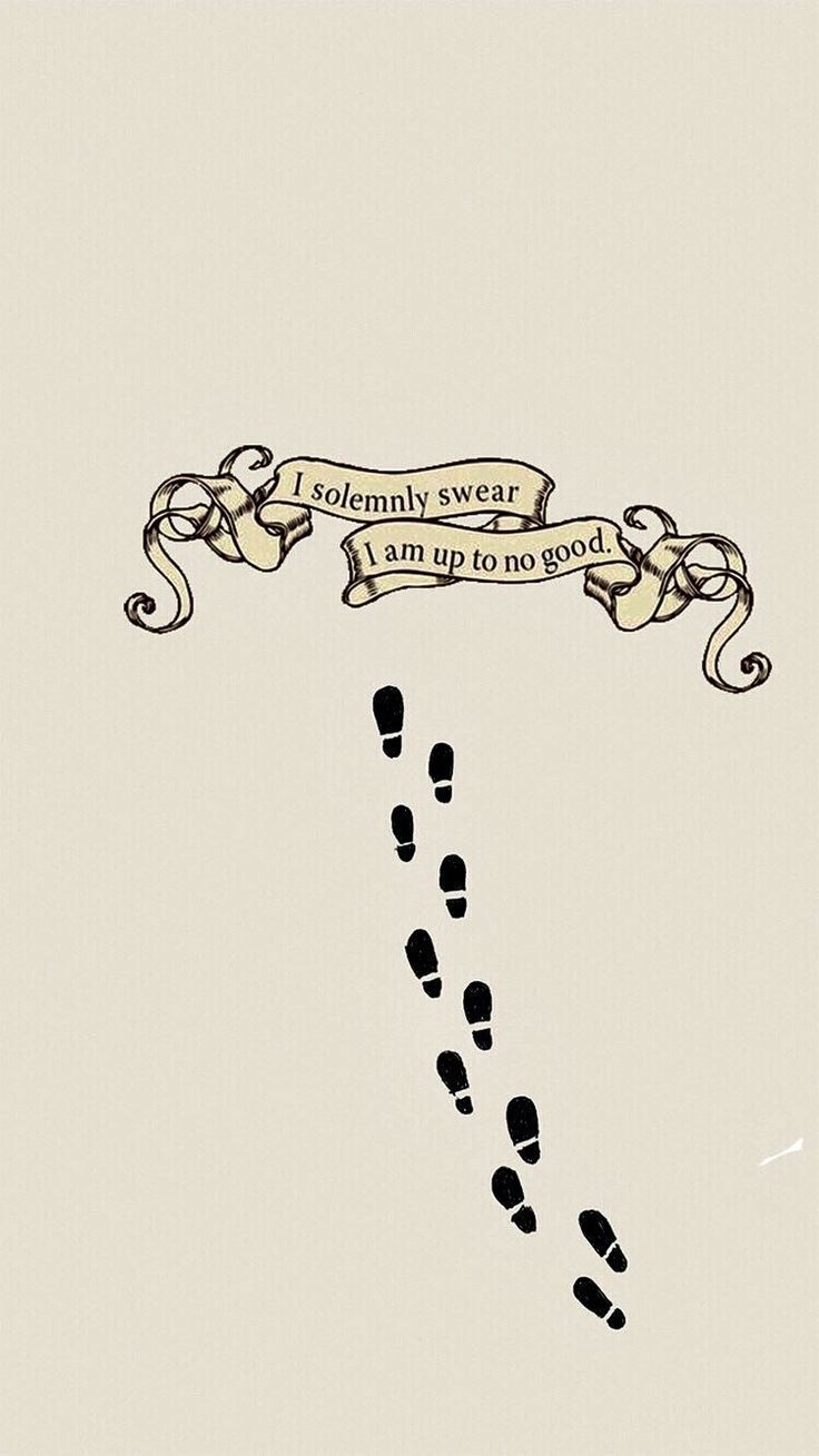Karte des Rumtreibers, Harry Potter, Fußspuren, Spruchband, Beige, Minimalismus, Hochformat-Hintergrundbild