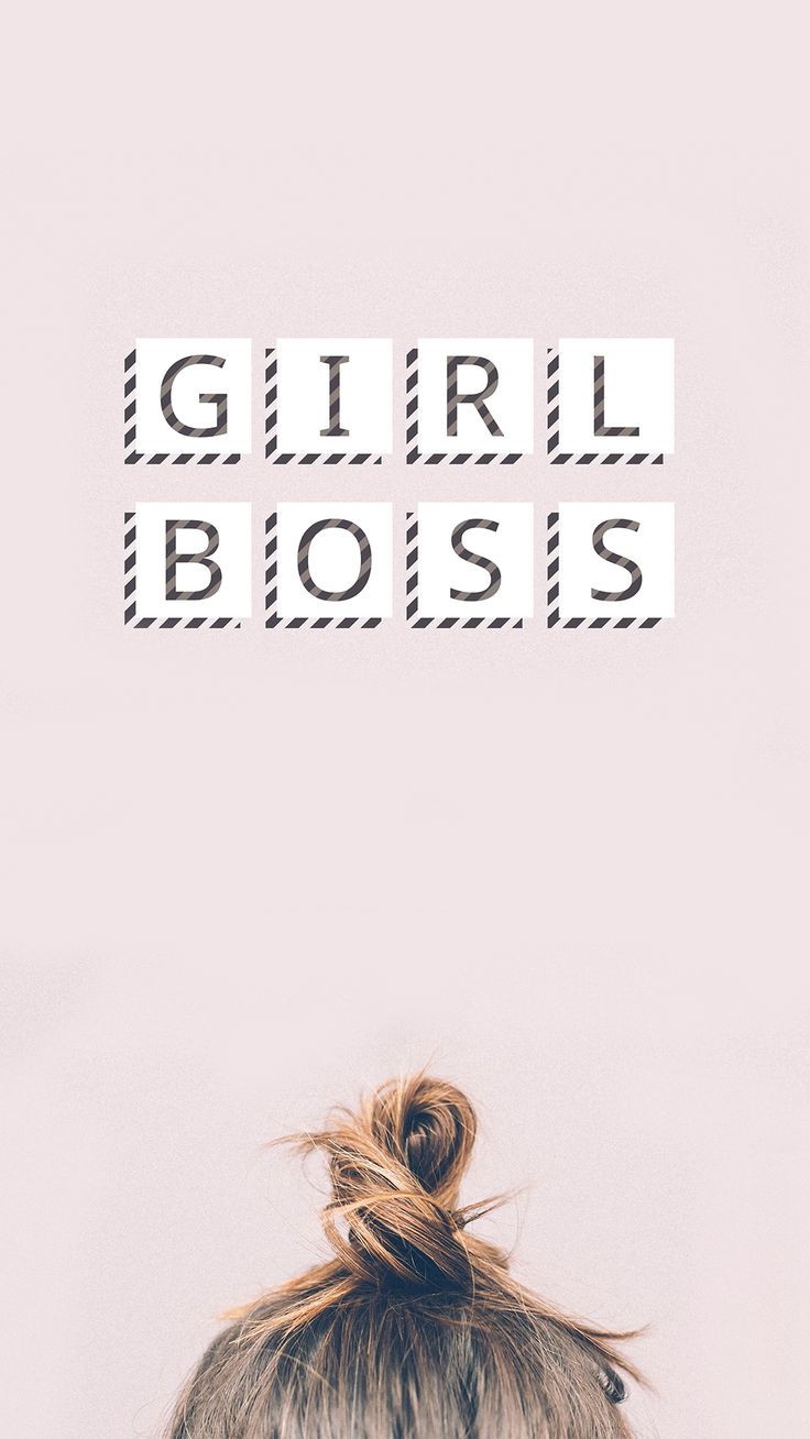Girl Boss, Schriftzug, Haarknoten, Rosa, Minimalistisch, Sperrbildschirm fürs iPhone