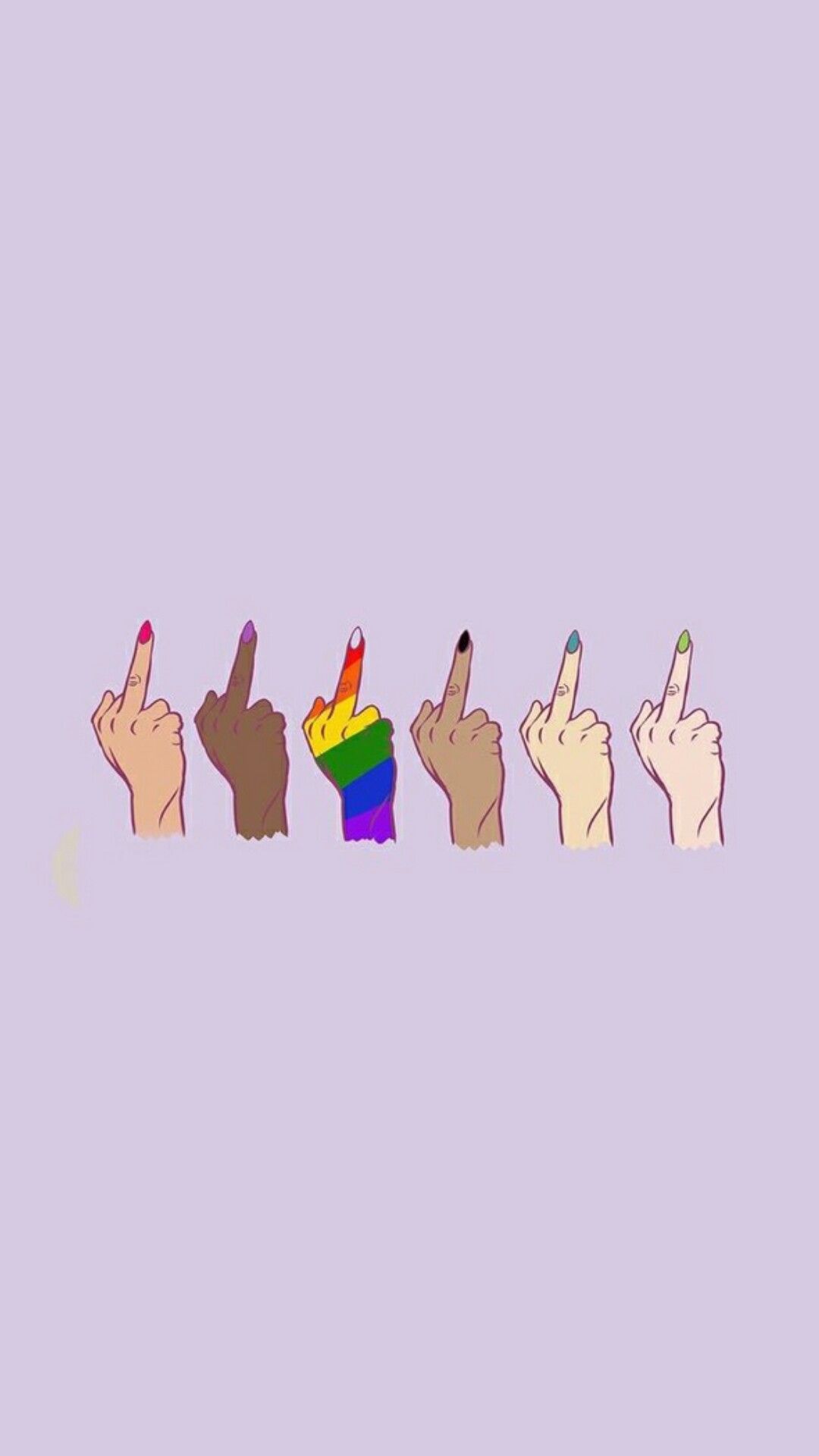 Hände, Vielfalt, Hautfarben, Lila Hintergrund, Minimalistisch, Sperrbildschirm fürs iPhone