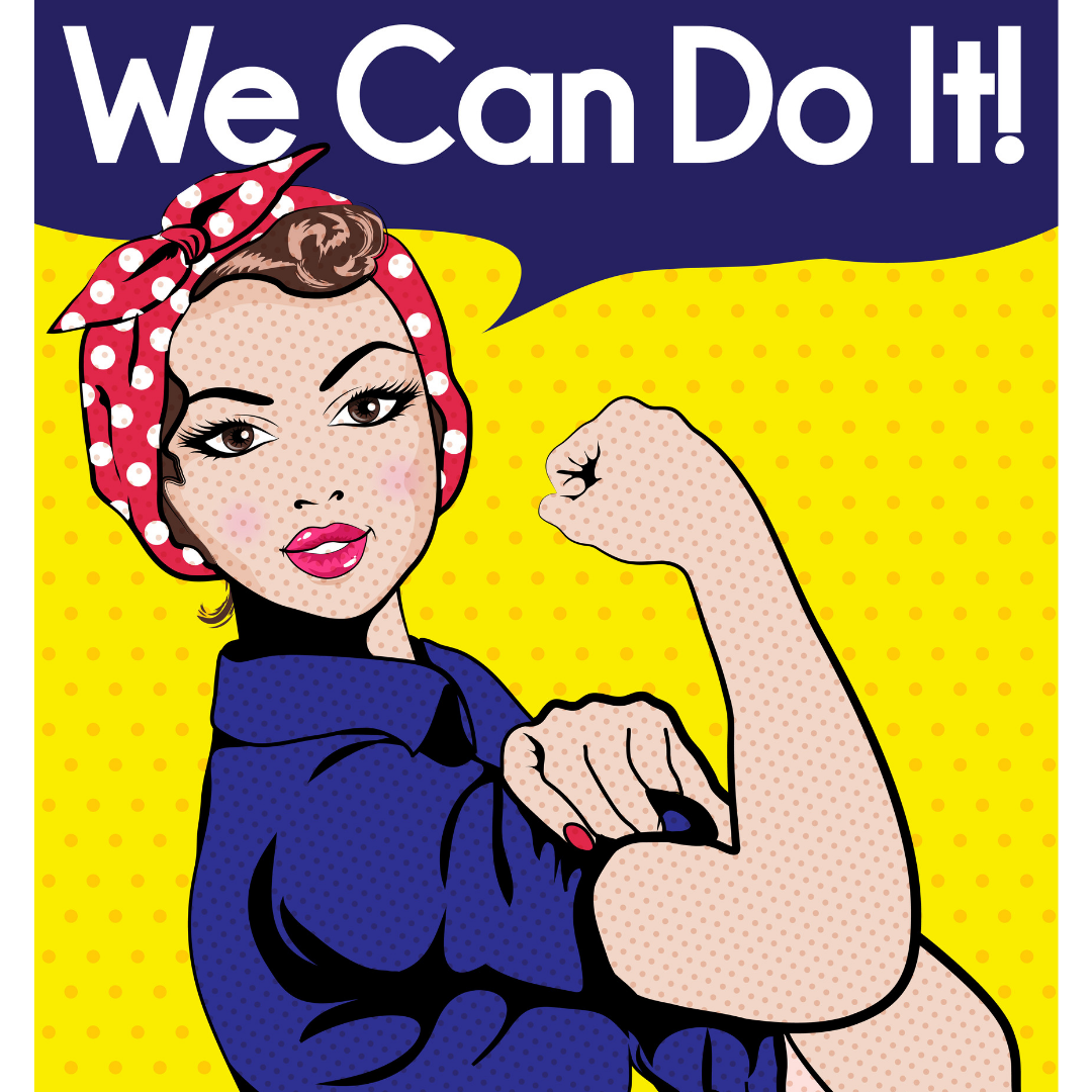 We Can Do It!, Rosie the Riveter, Pop Art, Feminismus, Gelb, Bizeps, Hintergrundbild fürs Tablet