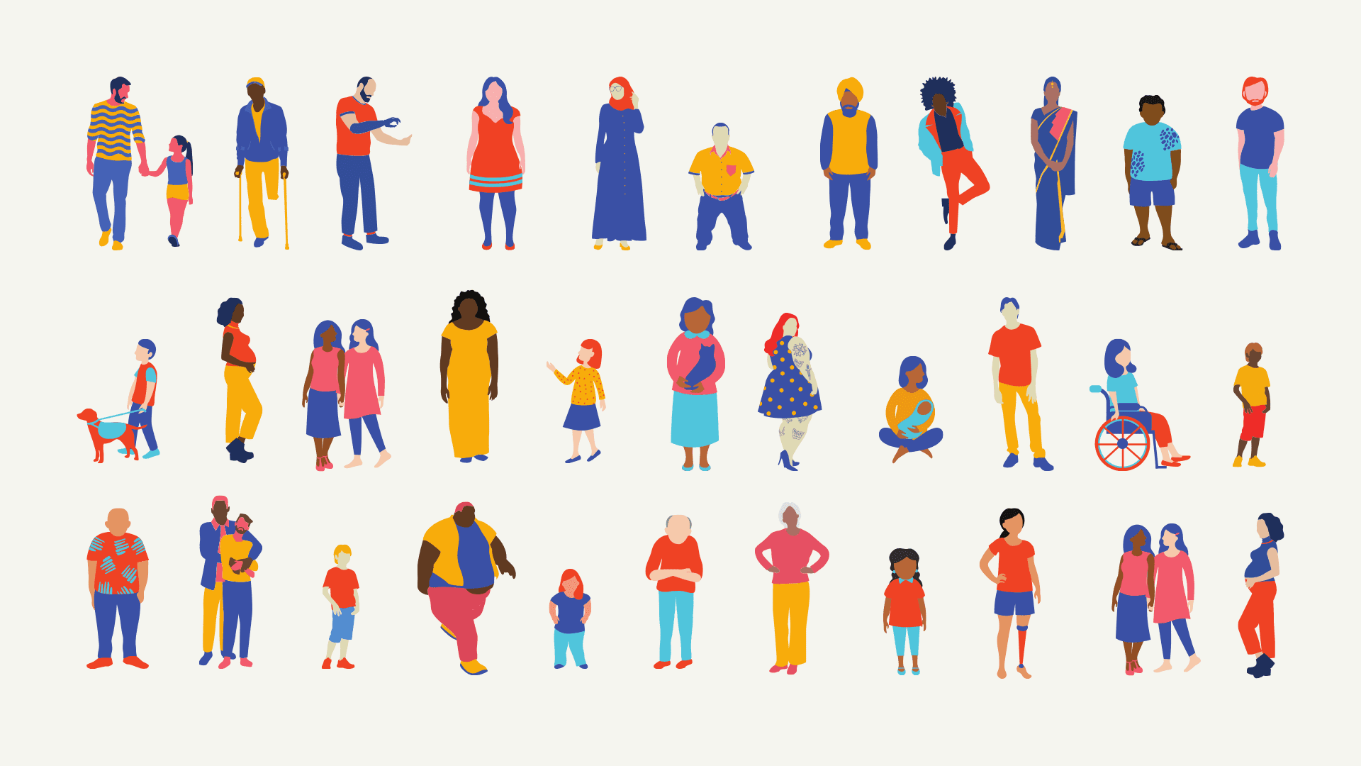 Menschen, Vielfalt, Illustration, Inklusion, Gemeinschaft, Full HD, Breitbild-Hintergrundbild