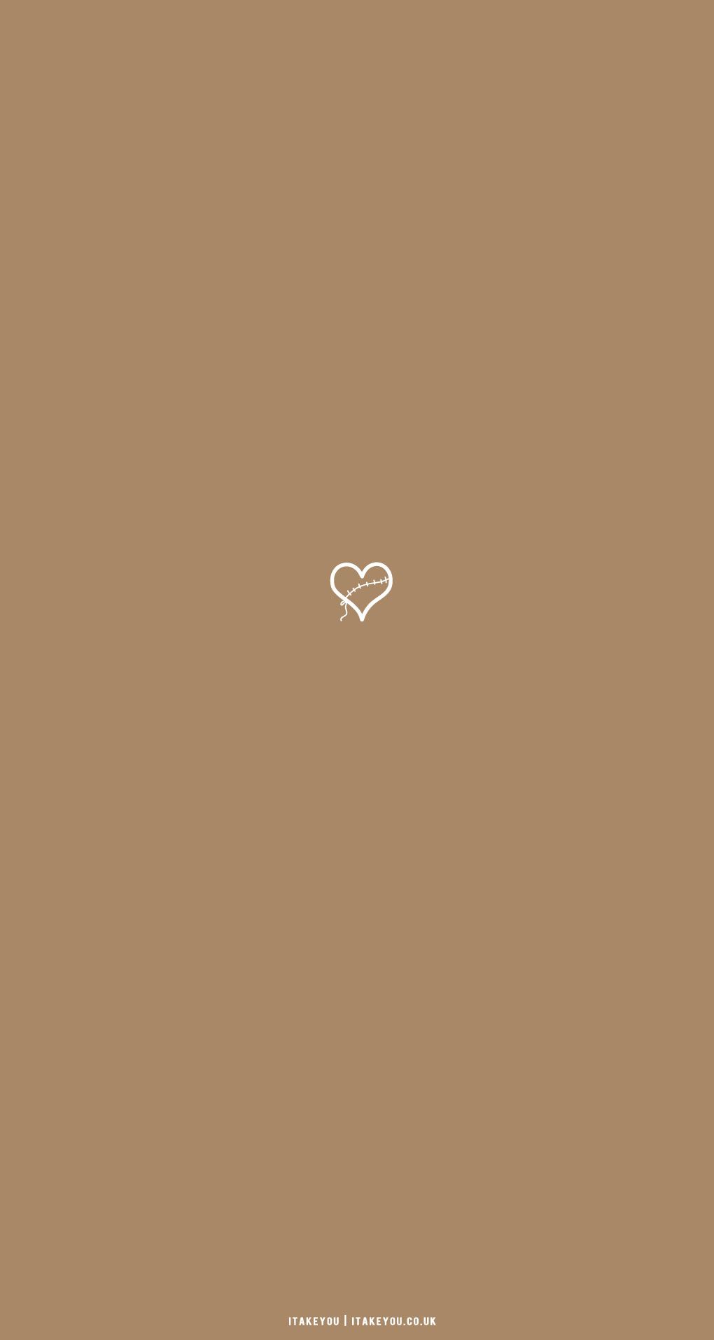 Herz, Braun Hintergrund, Minimalistisch, HD, Sperrbildschirm fürs iPhone