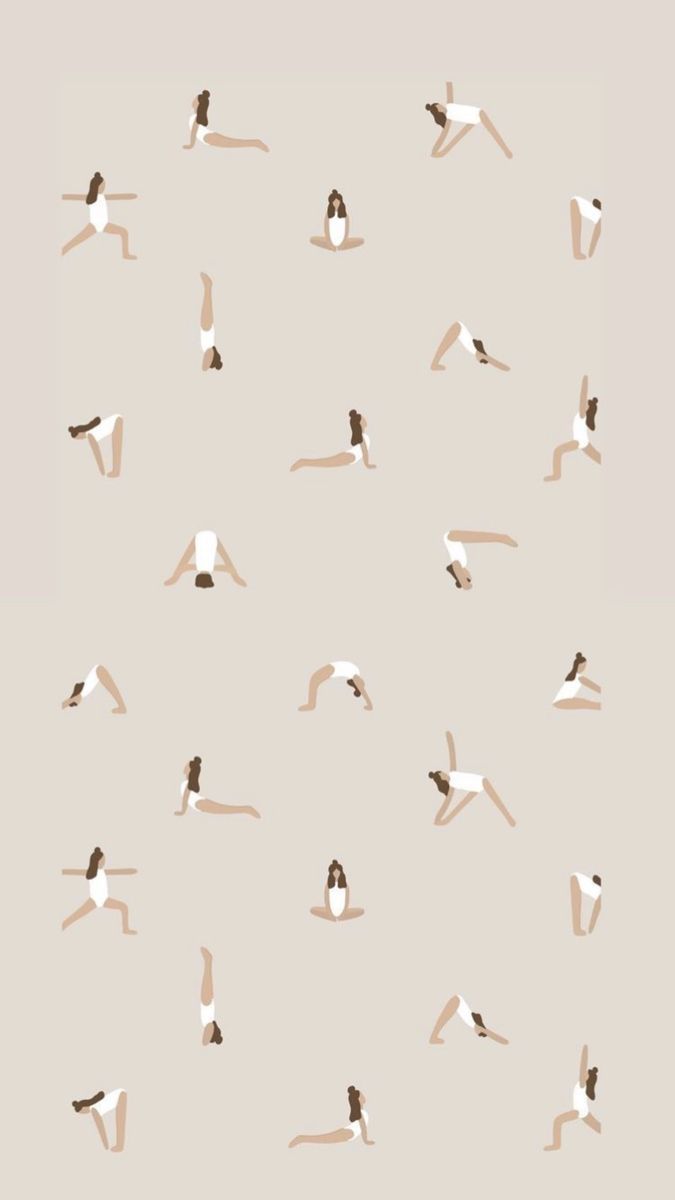 Yoga, Frauen, Muster, Beige, Silhouetten, Hintergrundbild für iPhone und Android