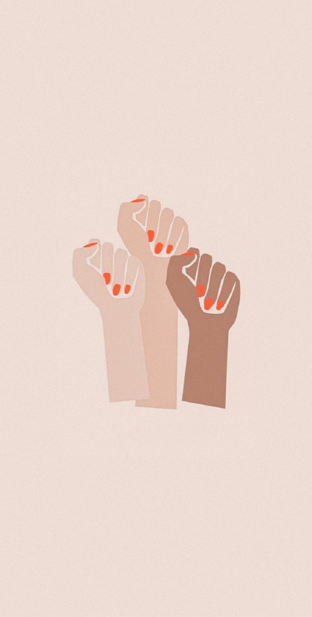 Erhobene Fäuste, Vielfalt, Solidarität, Beige, Minimalismus, Sperrbildschirm fürs iPhone