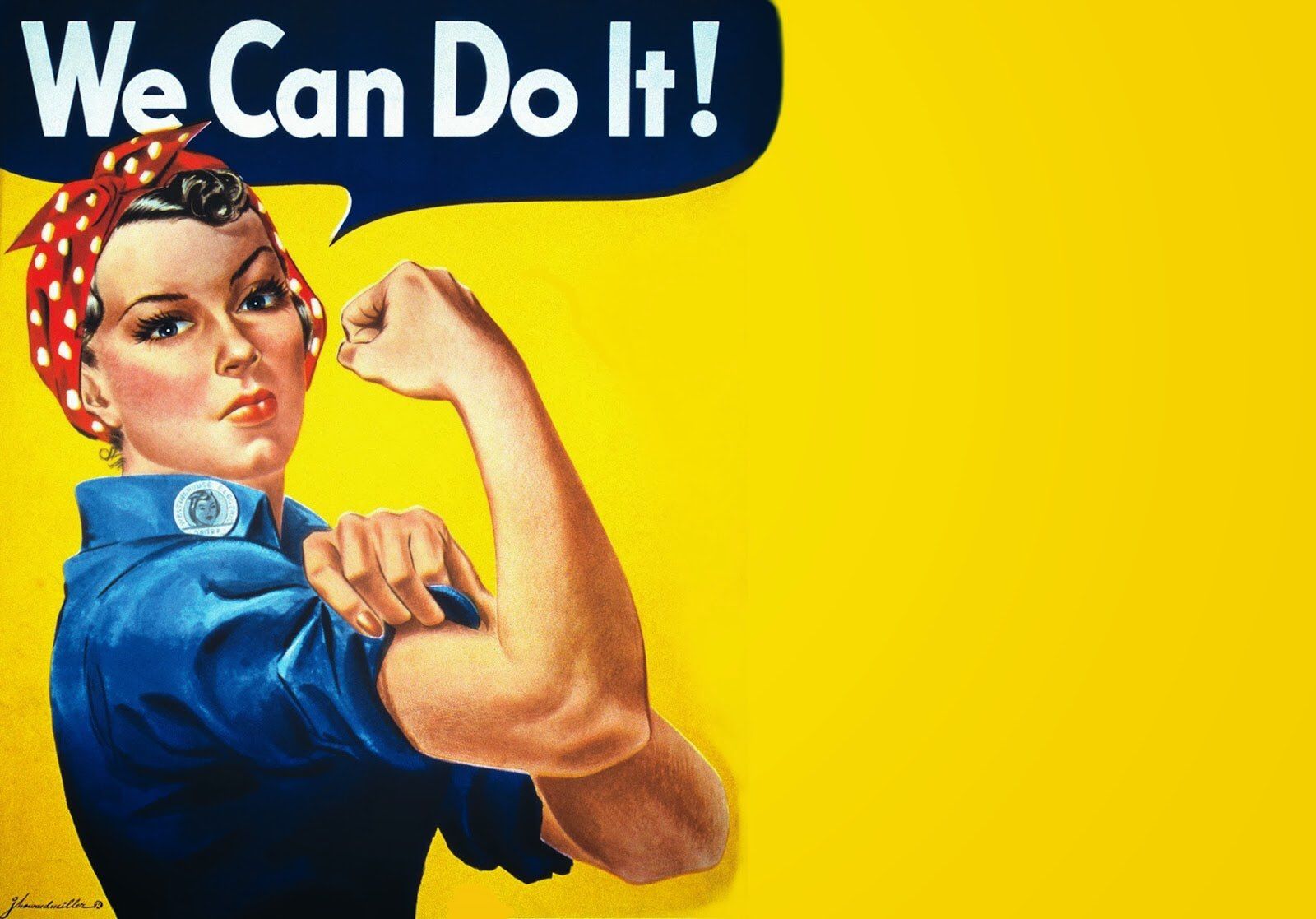 We Can Do It!, Rosie the Riveter, J. Howard Miller, Propagandaplakat, Feminismus, Gelb, HD-Hintergrund