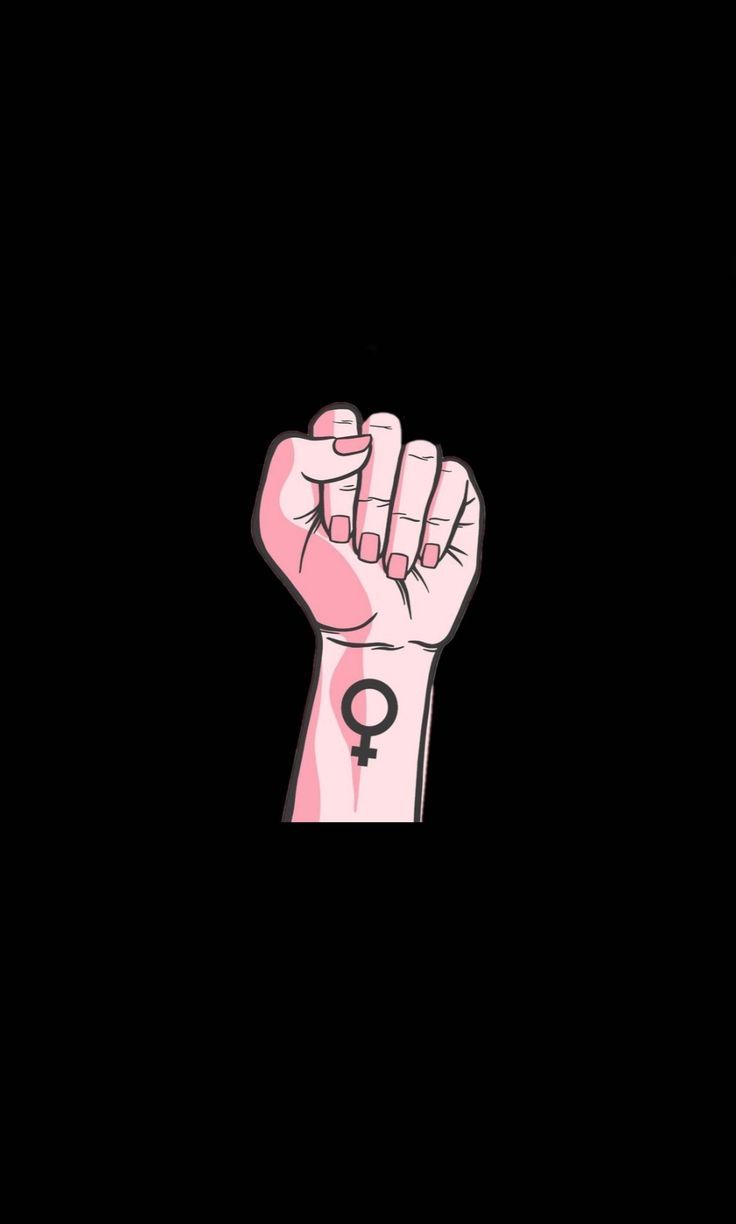 Faust, Venussymbol, Frauenpower, Schwarzer Hintergrund, Minimalismus, Sperrbildschirm fürs iPhone