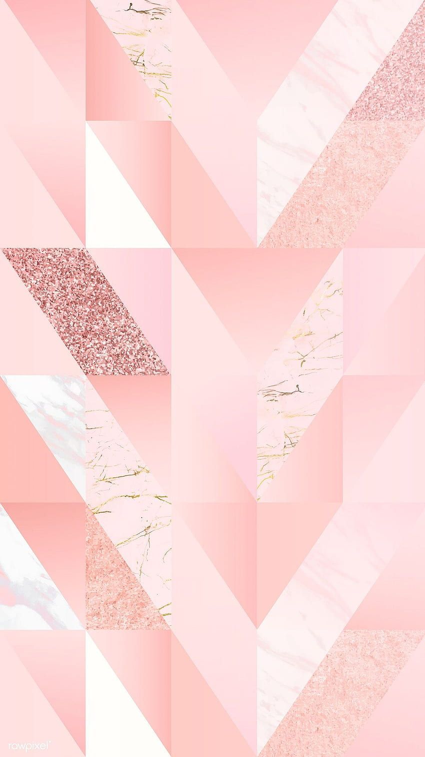 Geometrisches Muster, Rosa, Rosegold, Dreiecke, Marmor, Hochformat, Hintergrundbild fürs Smartphone