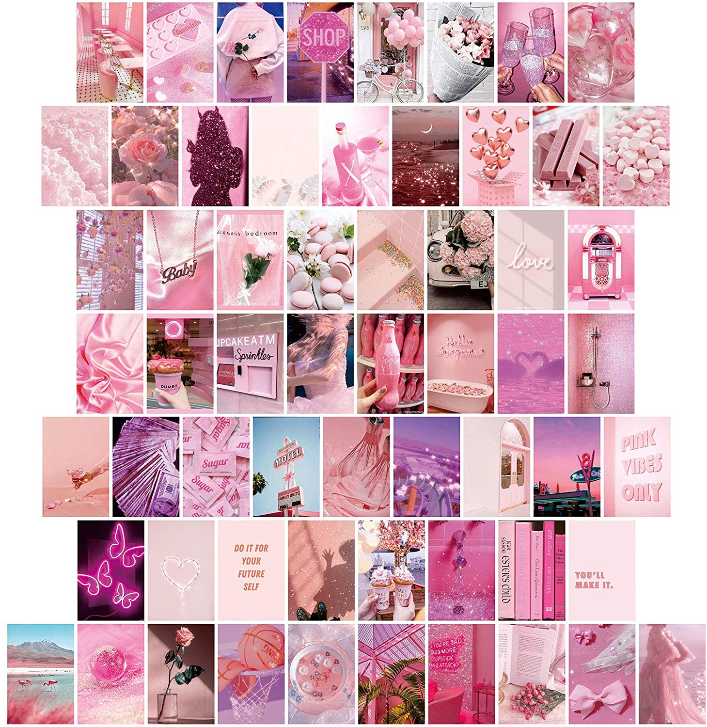 Collage, Pink, Rosa Ästhetik, Fotowand, Moodboard, HD, iPad-Hintergrundbild