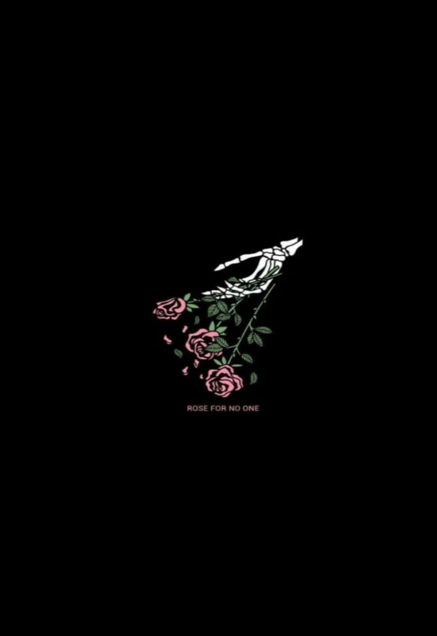 Skeletthand, Rosen, Schwarzer Hintergrund, Minimalismus, Illustration, HD Wallpaper