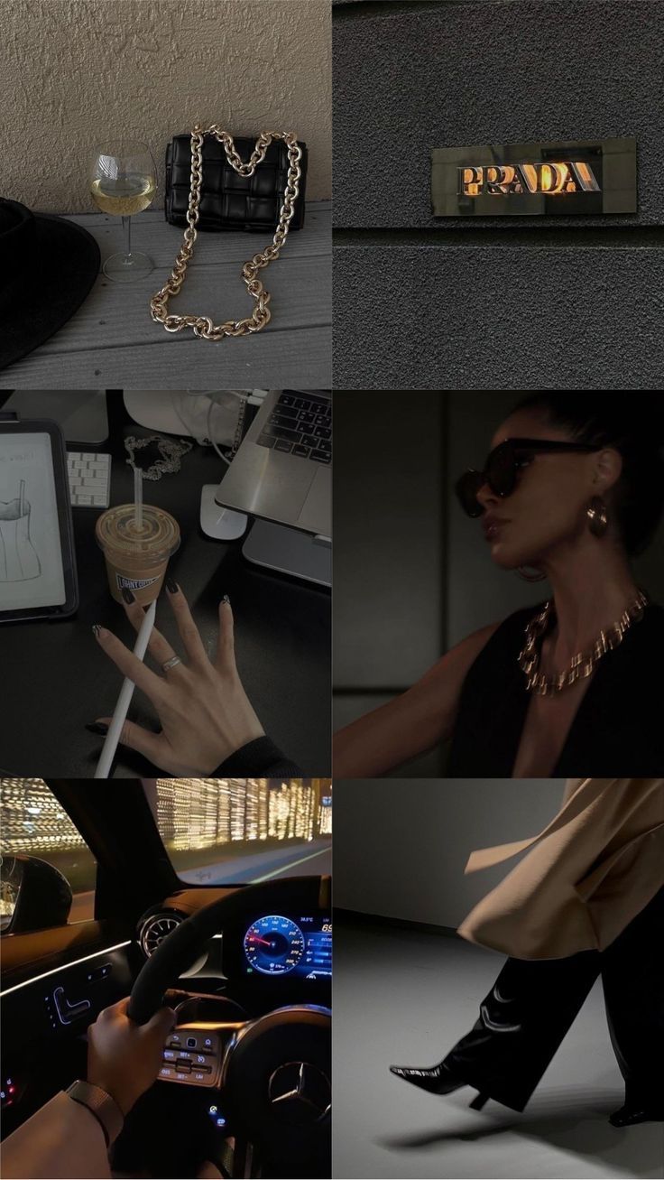Collage, Schwarz, Luxus, Mode, Ästhetik, Hintergrundbild für iPhone und Android