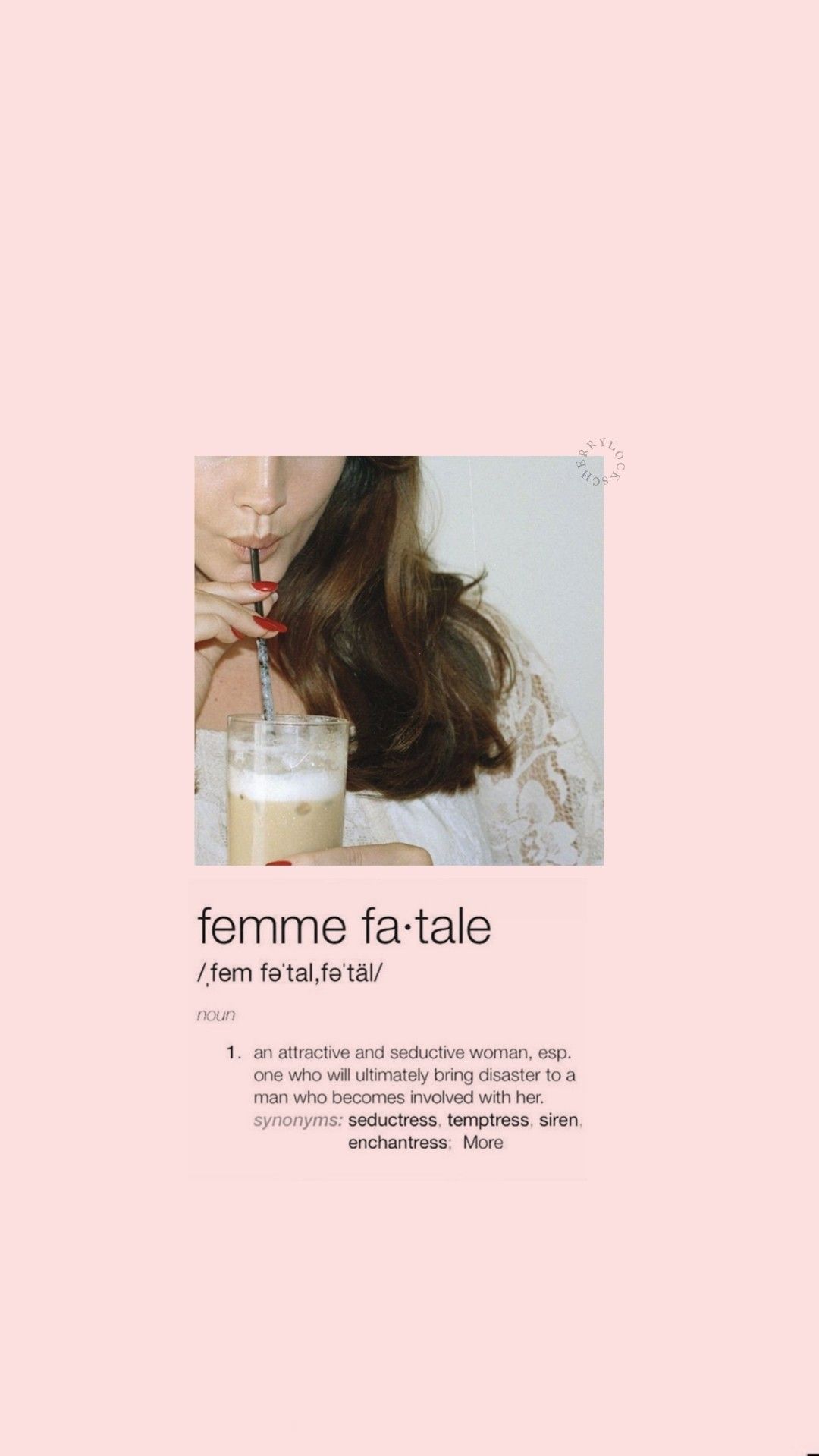 Femme fatale, Definition, Frau, Rosa Hintergrund, Minimalismus, Sperrbildschirm fürs iPhone