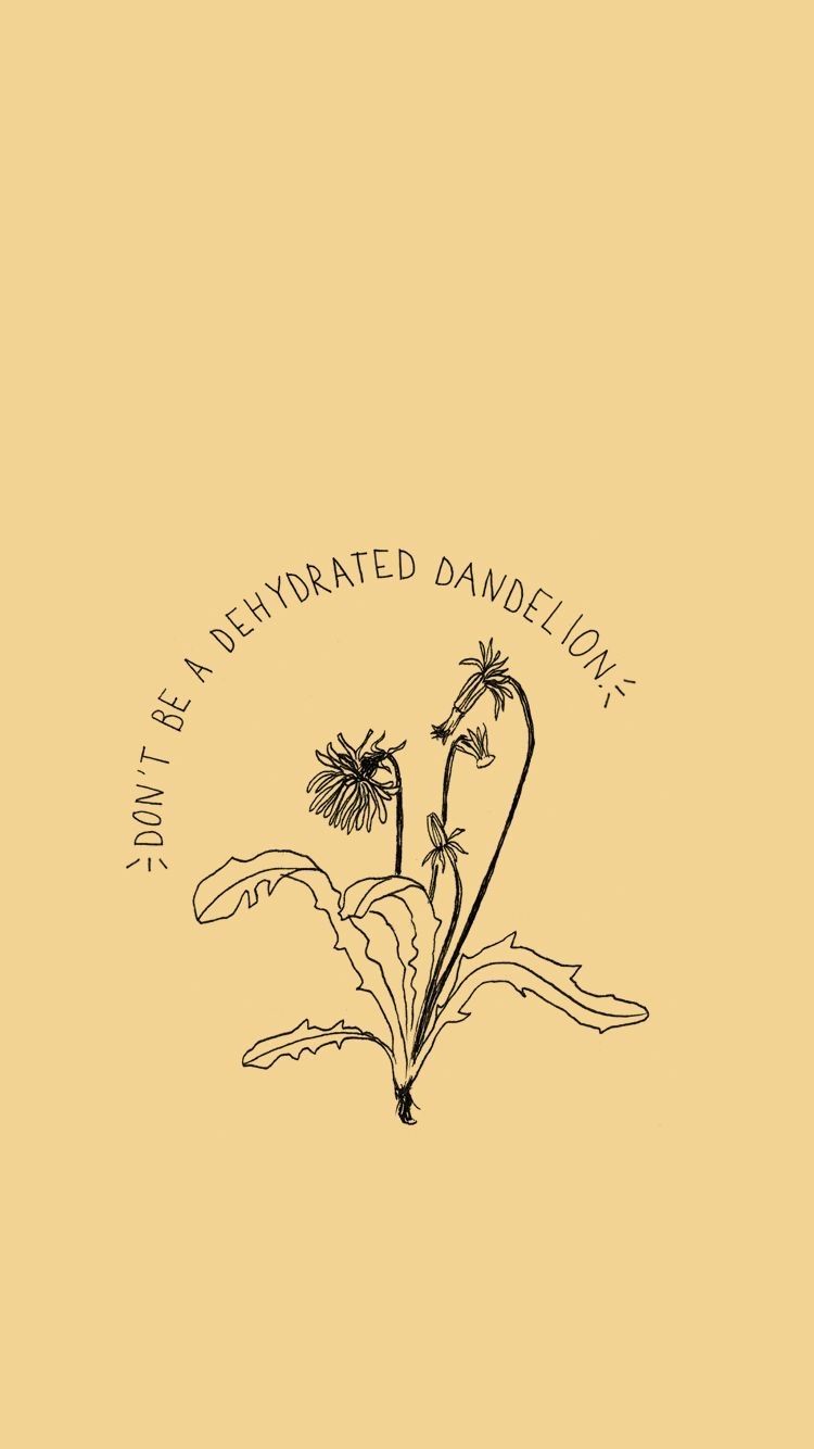 Spruch, Pusteblume, Line Art, Gelb, Minimalismus, HD, Hintergrundbild fürs Handy