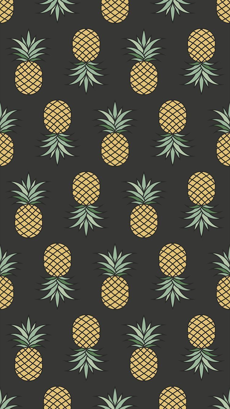 Ananas, Muster, Schwarzer Hintergrund, Gold, Obst, HD, Sperrbildschirm fürs iPhone