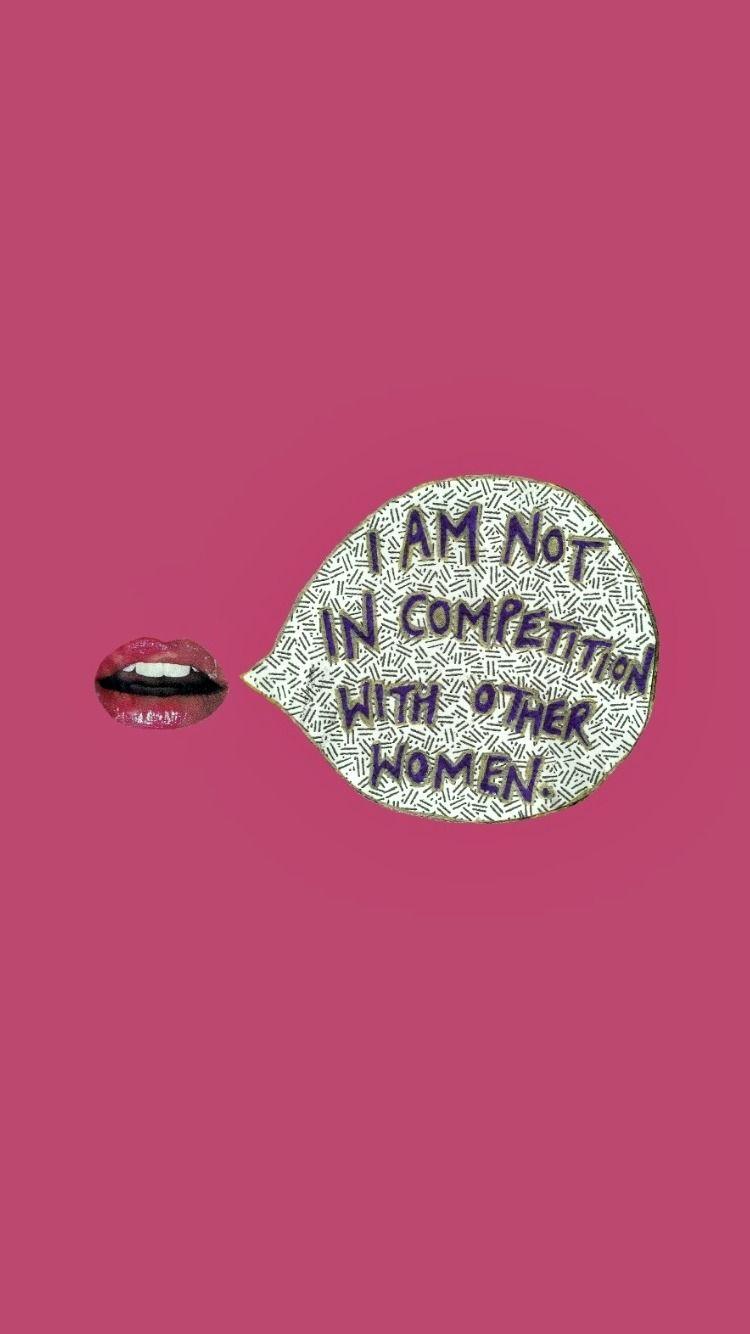 I am not in competition with other women, Lippenstift, Spruch, Beere, Sprechblase, HD-Handy-Hintergrundbild
