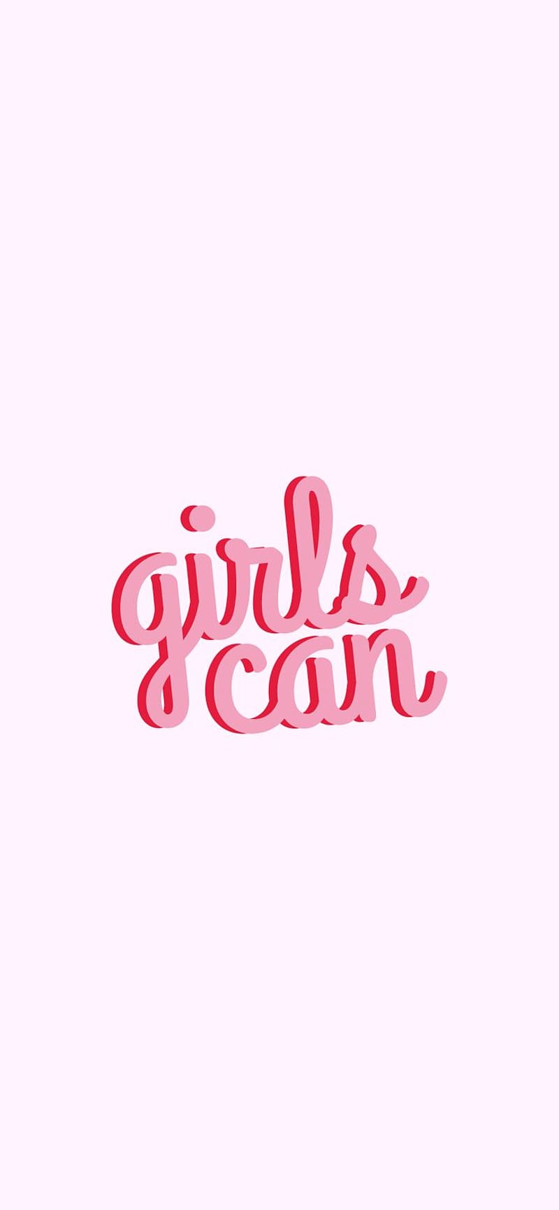 Girls can, Schriftzug, Pink, Weißer Hintergrund, Minimalismus, Sperrbildschirm fürs iPhone