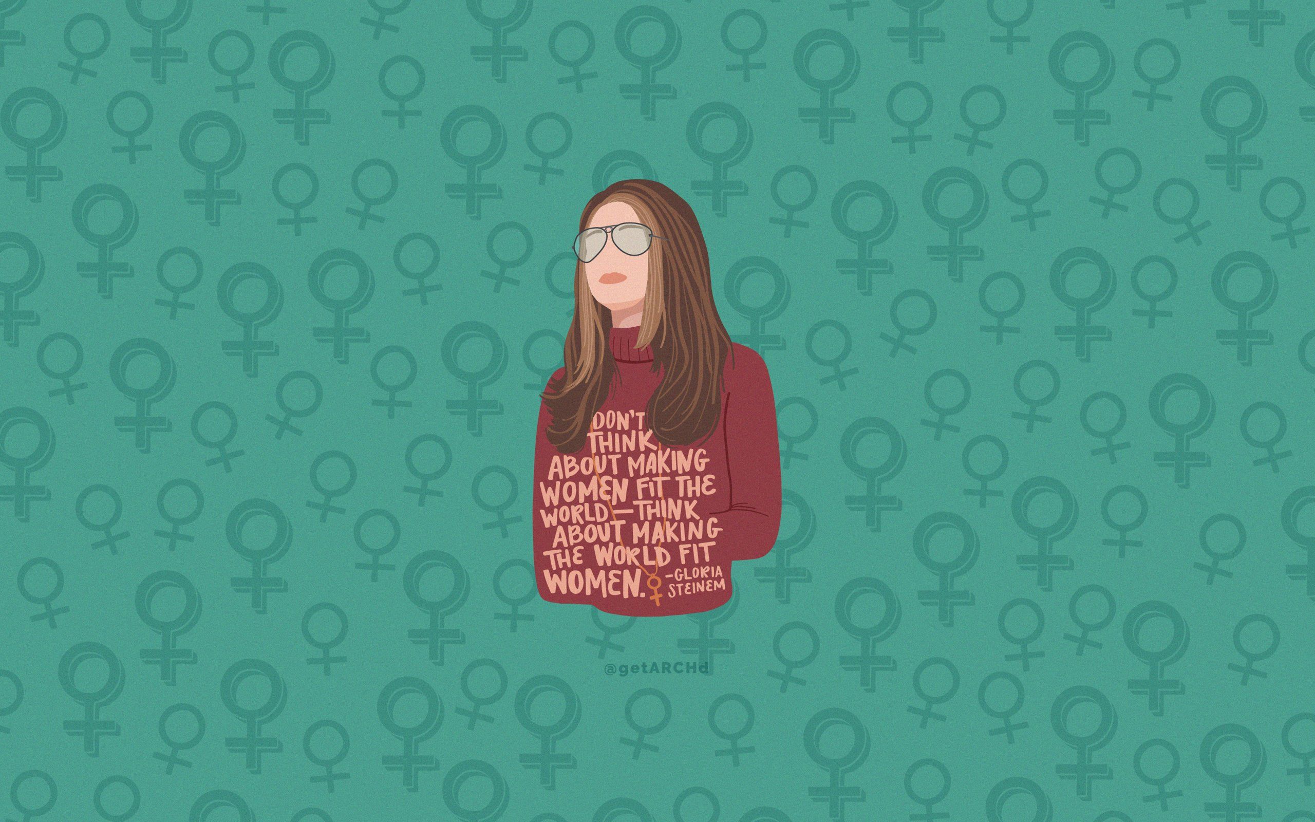 Frau, Venussymbol, Muster, Petrol, Spruch, Illustration, 2K, Windows-Hintergrundbild
