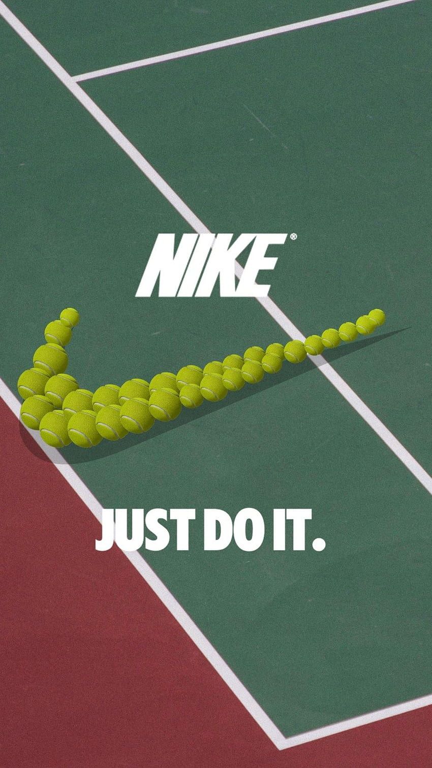 Nike, Just Do It, Swoosh, Tennisbälle, Tennisplatz, HD, Hintergrundbild fürs Handy