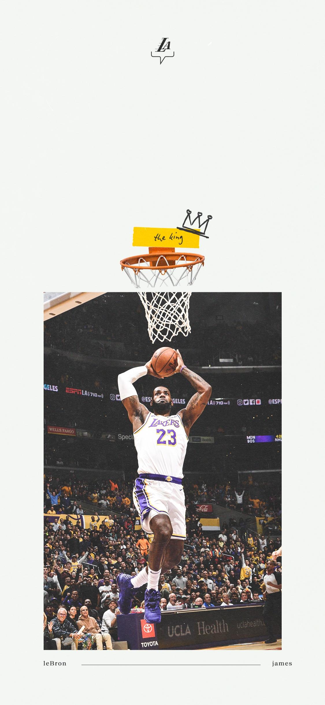 LeBron James, Los Angeles Lakers, NBA, Krone, Dunking, Poster, Full HD, Handy-Hintergrund