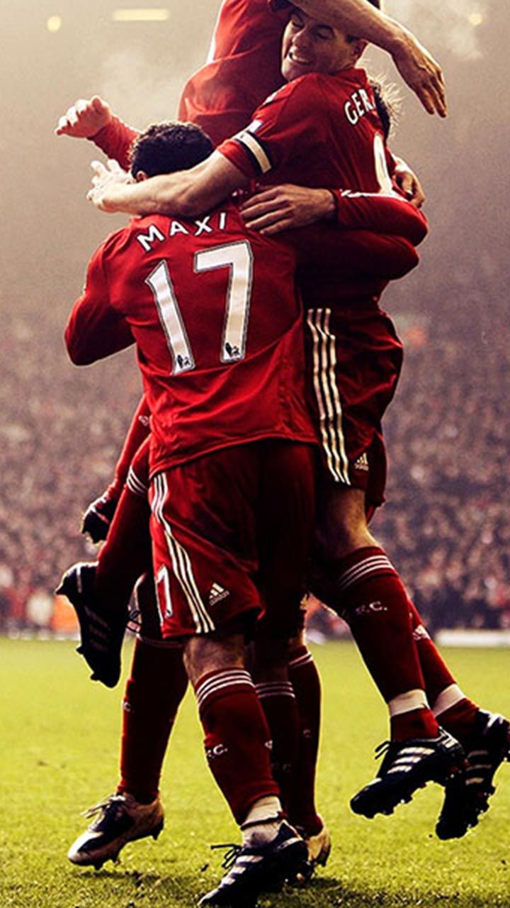Torjubel, Umarmung, Rote Trikots, Spieler, Mannschaft, HD, Hintergrundbild fürs Handy