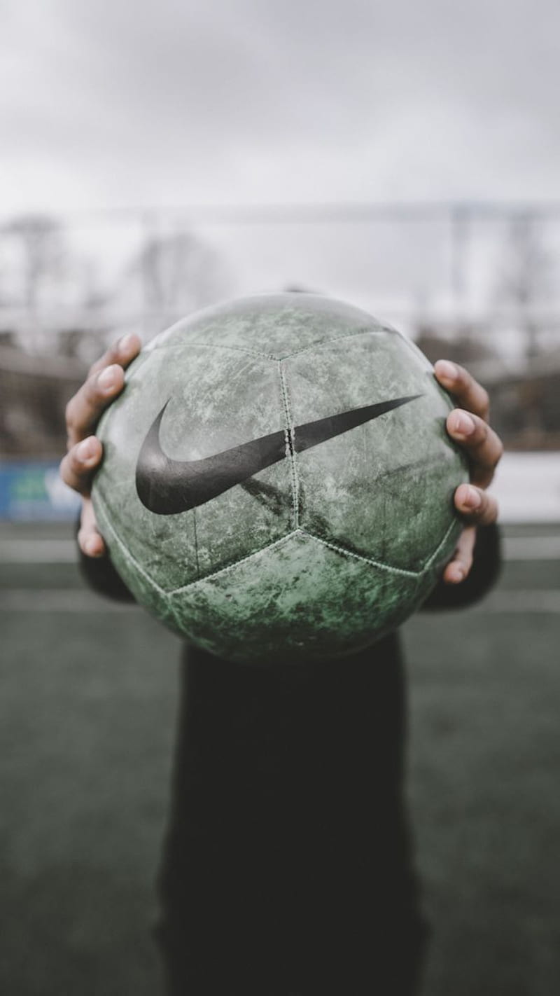 Nike, Fußball, Hand, Grau, Minimalistisch, Hintergrundbild für iPhone und Android