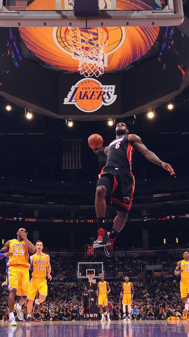 Los Angeles Lakers, Crypto.com Arena, NBA, Dunking, Arena, 750x1334, Handy-Hintergrund