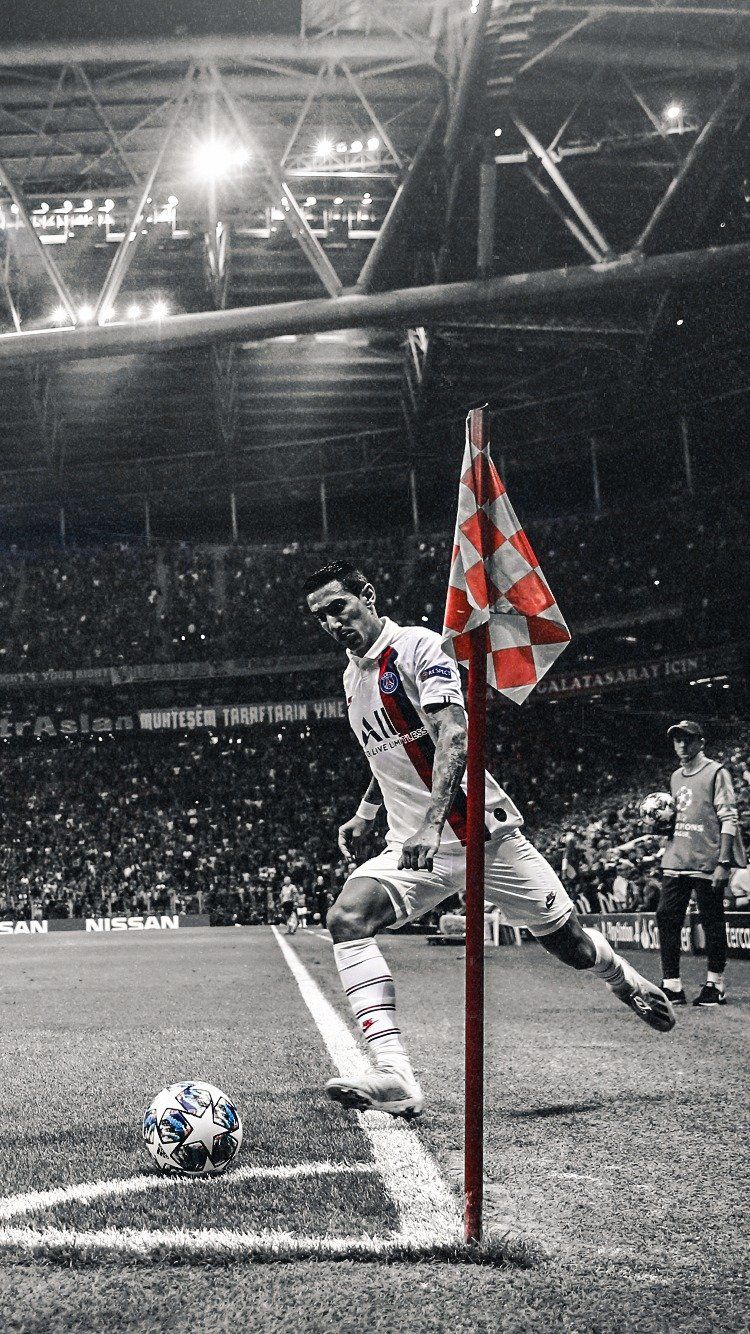 Eckstoß, Eckfahne, Fußballspieler, Stadion, Schwarz-Weiß, Android-Hintergrundbild