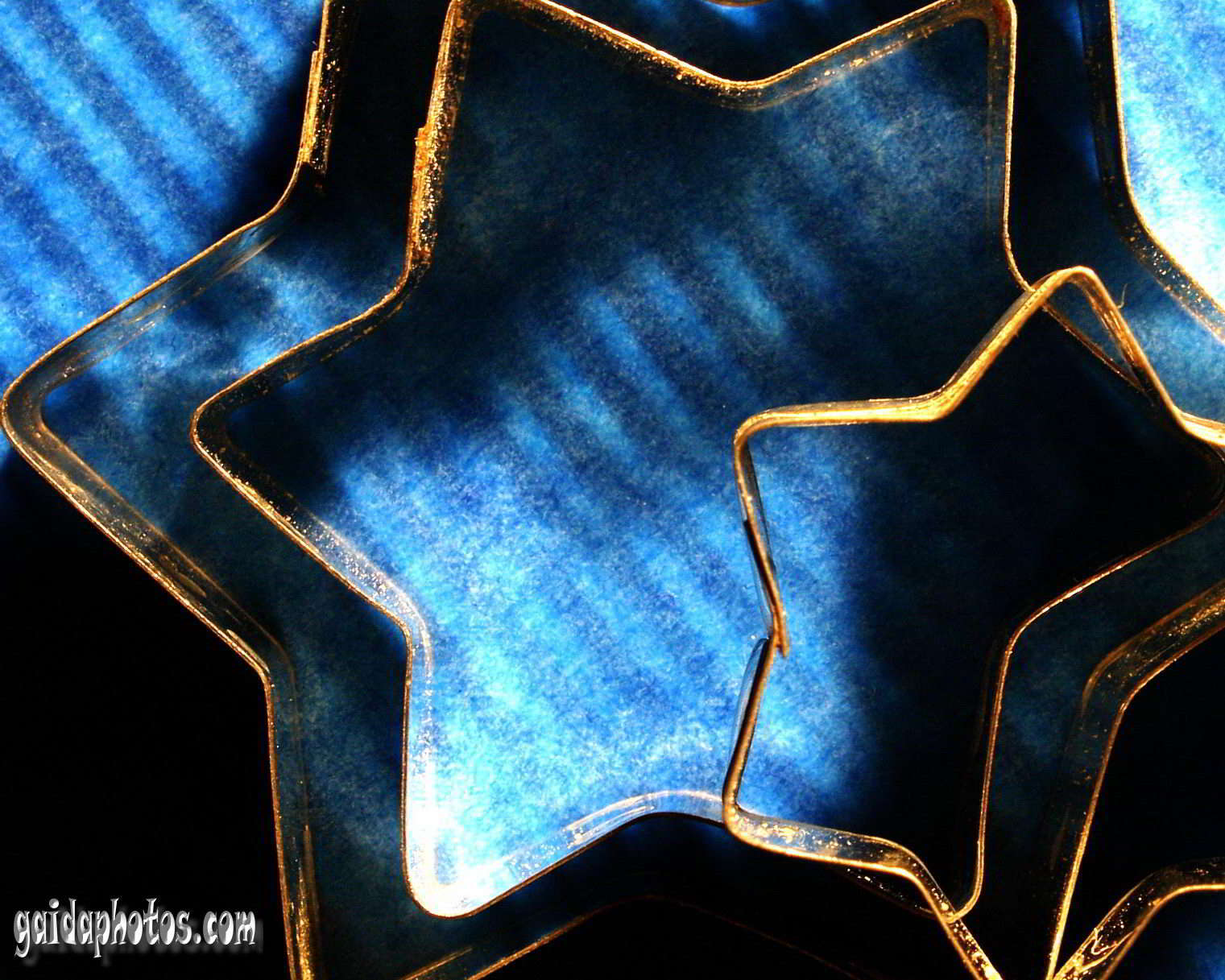 Sternform, Blau, Gold, Abstrakt, Nahaufnahme, HD, Hintergrund für den Desktop