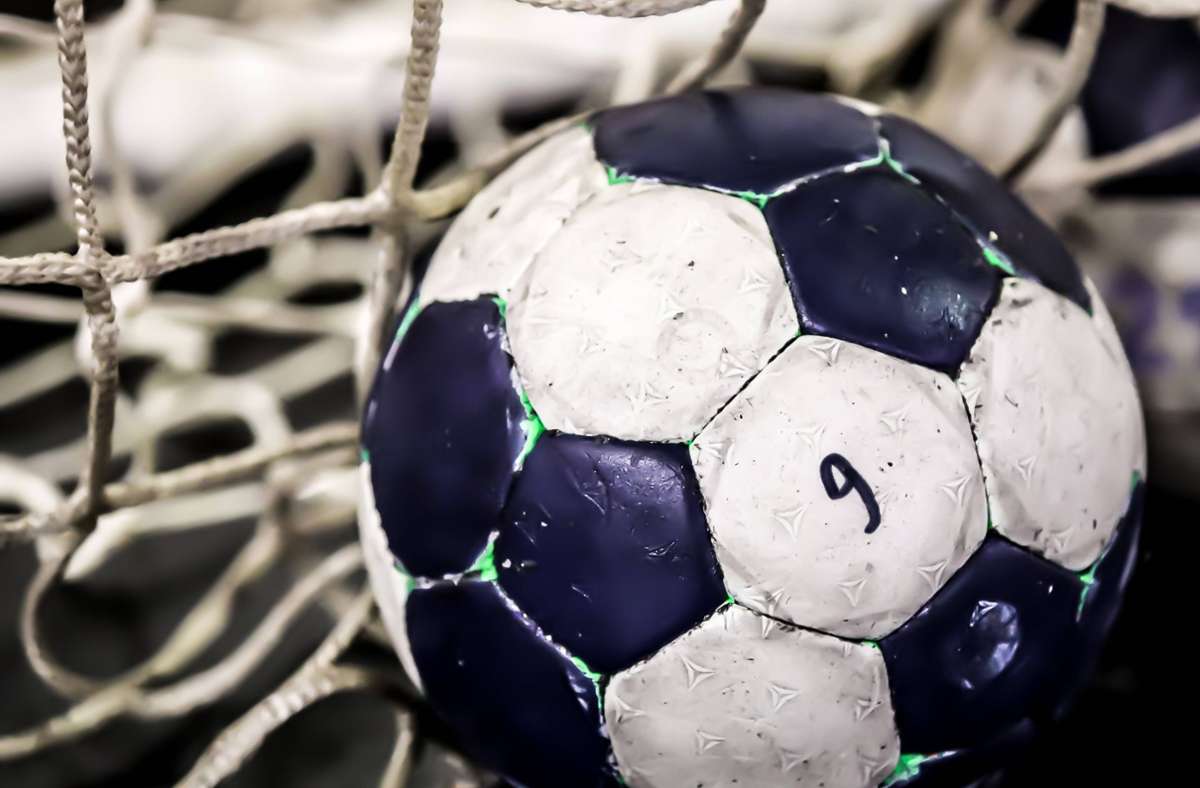 Handball, Tornetz, Nahaufnahme, Dunkelblau, Weiß, Hintergrundbild