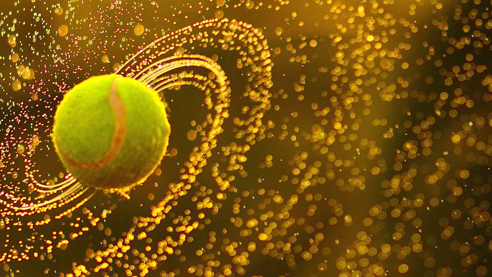 Tennisball, Planetenring, Weltraum, Partikel, Gold, HD, Desktop-Hintergrund für Windows