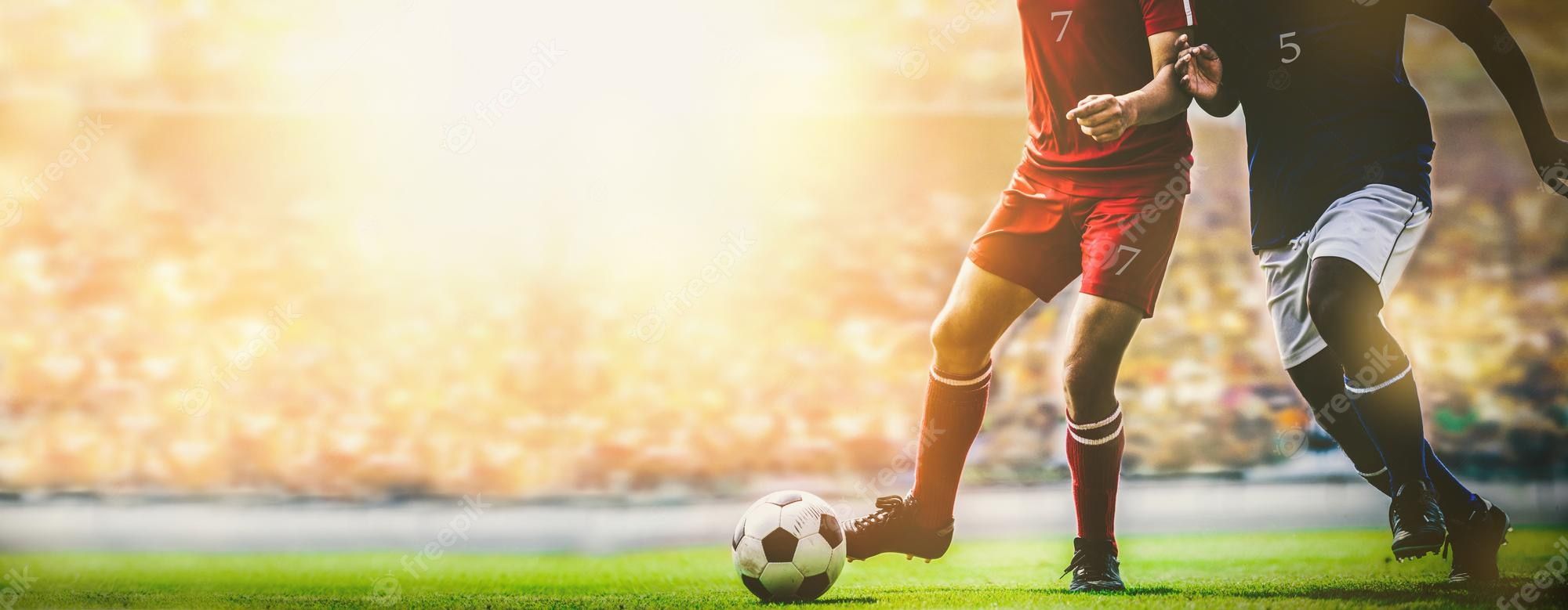 Fußballspieler, Zweikampf, Stadion, Gegenlicht, Fußballschuhe, Full HD, PC-Hintergrundbild