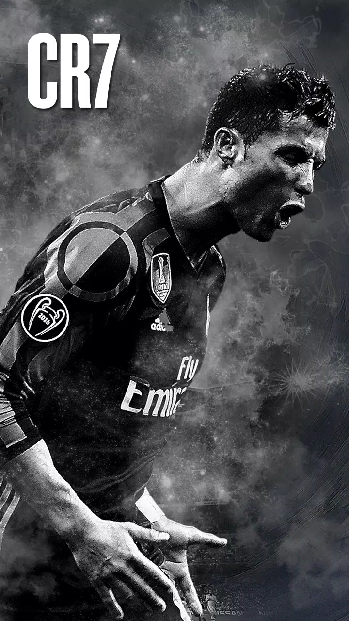 Cristiano Ronaldo, CR7, Real Madrid, Schwarz-Weiß, Rauch, HD, iPhone-Hintergrundbild