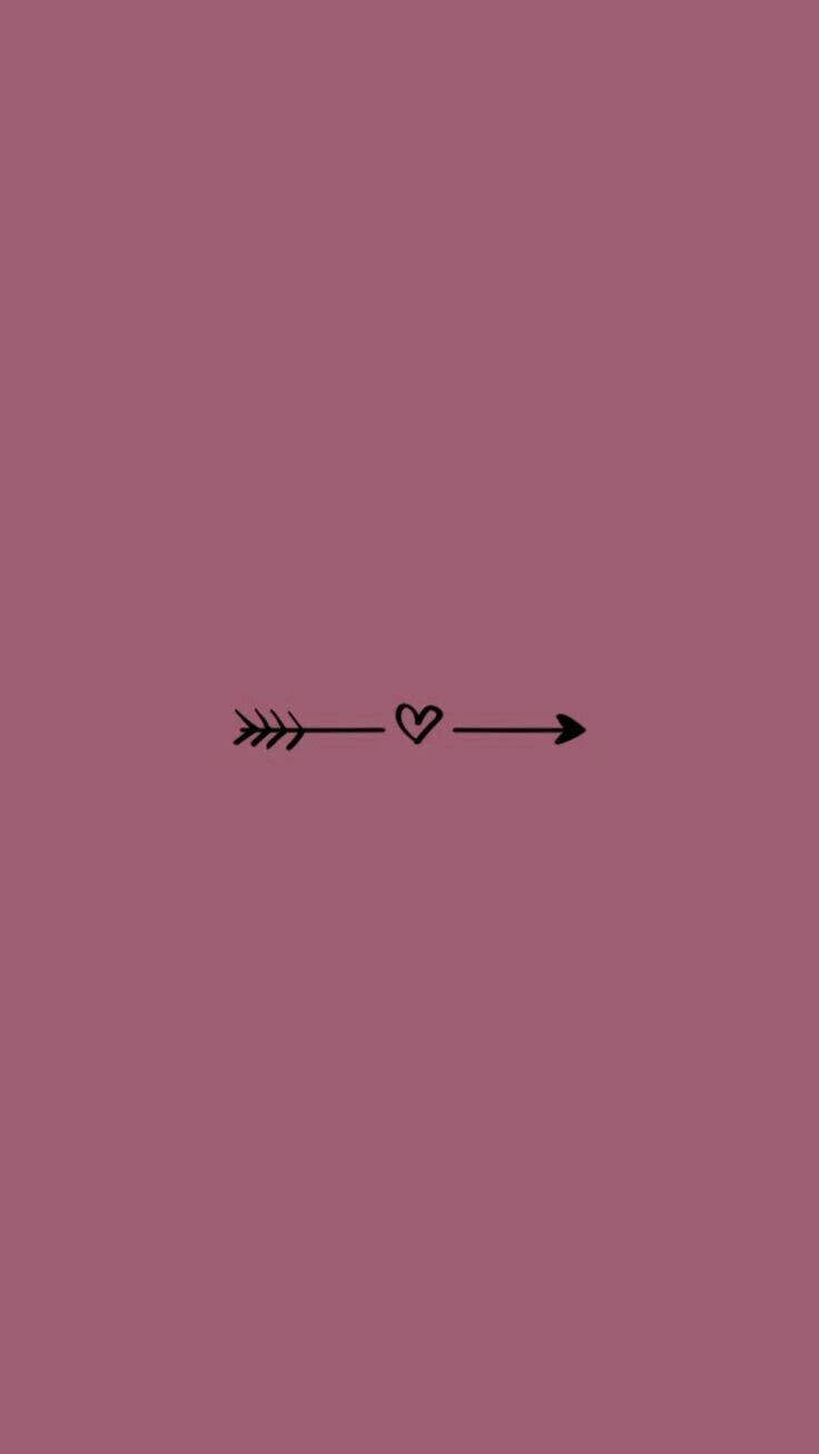 Pfeil, Herz, Mauve, Minimalistisch, Strichzeichnung, Hochformat, Hintergrundbild fürs Smartphone