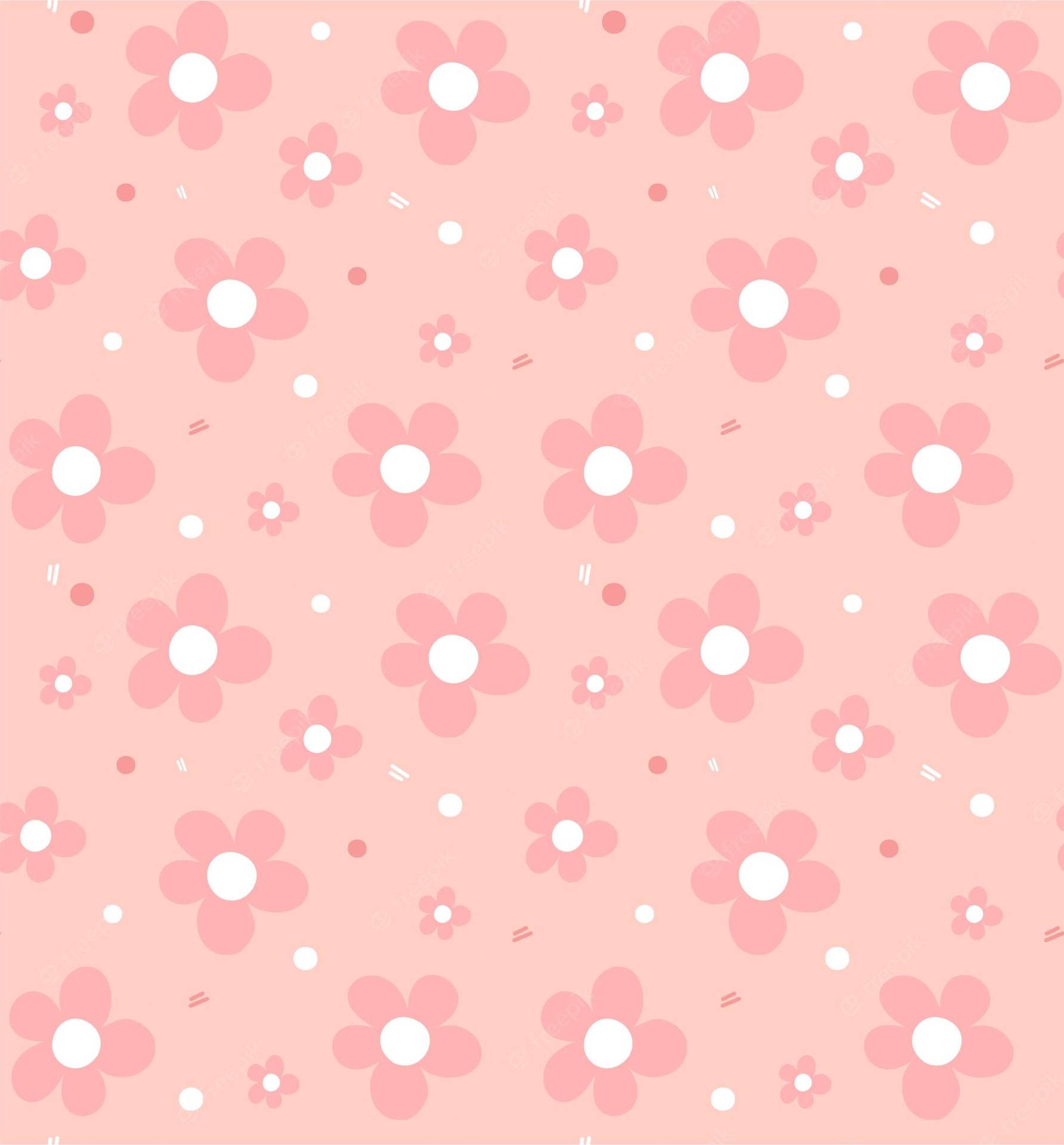 Blumenmuster, Rosa, Pastell, Niedlich, Muster, Full HD, Hintergrundbild fürs Tablet