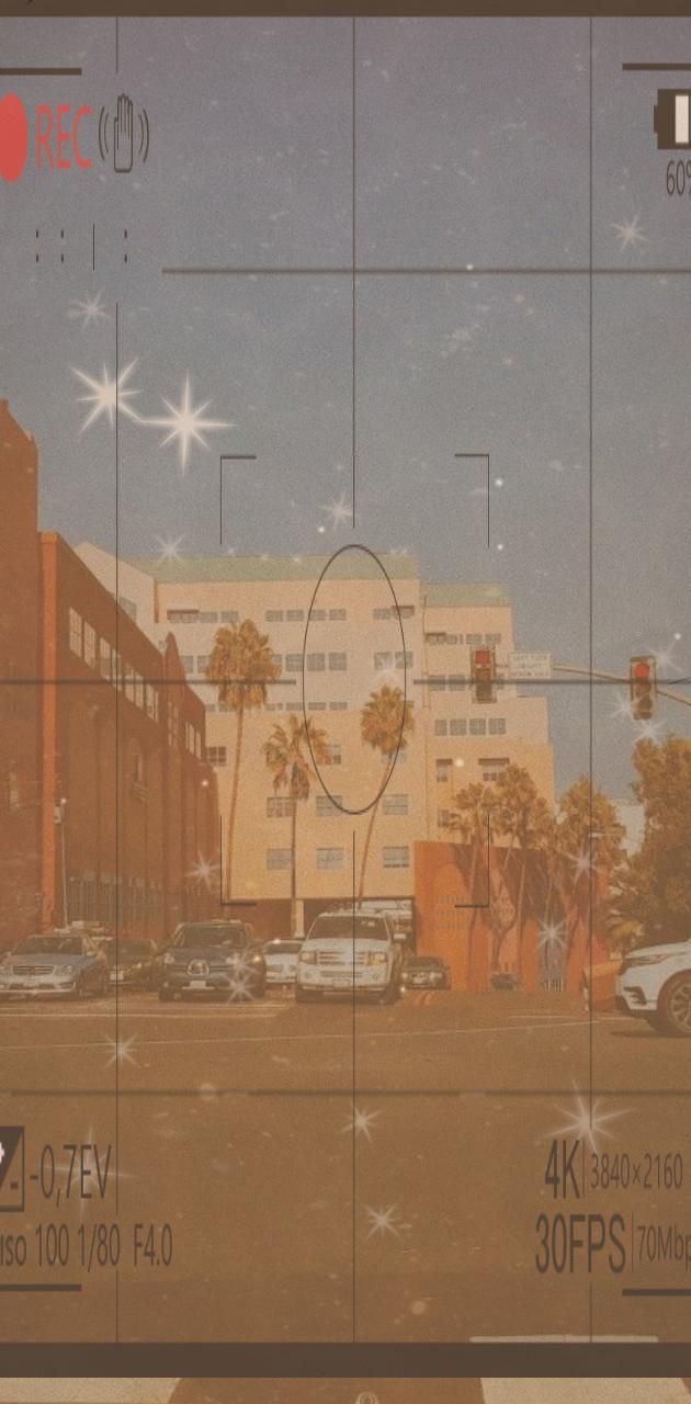 Vintage-Foto, Stadtansicht, Sepia, Glitzer, Körnig, Hochformat, Hintergrundbild fürs Smartphone