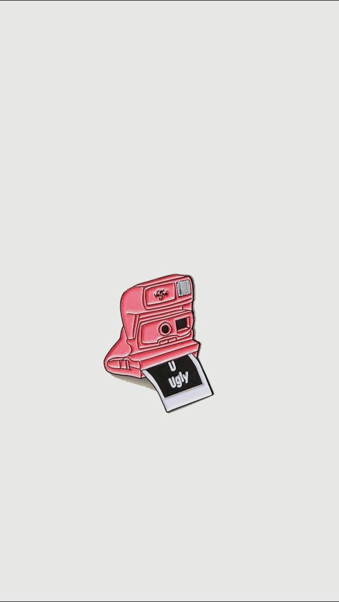 Kamera, Rosa, Minimalismus, Grauer Hintergrund, Illustration, Sperrbildschirm fürs iPhone
