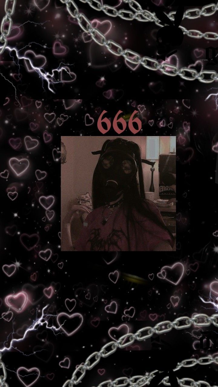 666, Herzen, Ketten, Dunkel, Gothic, HD, Handy-Hintergrund im Hochformat