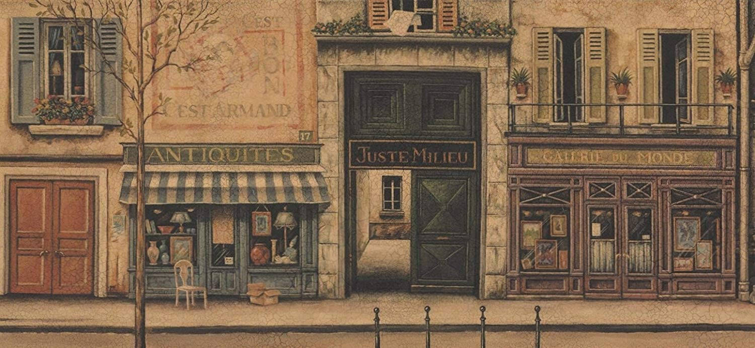 Altes Ladengeschäft, Antiquitäten, Paris, Fassade, Sepia, HD-Hintergrundbild für PC