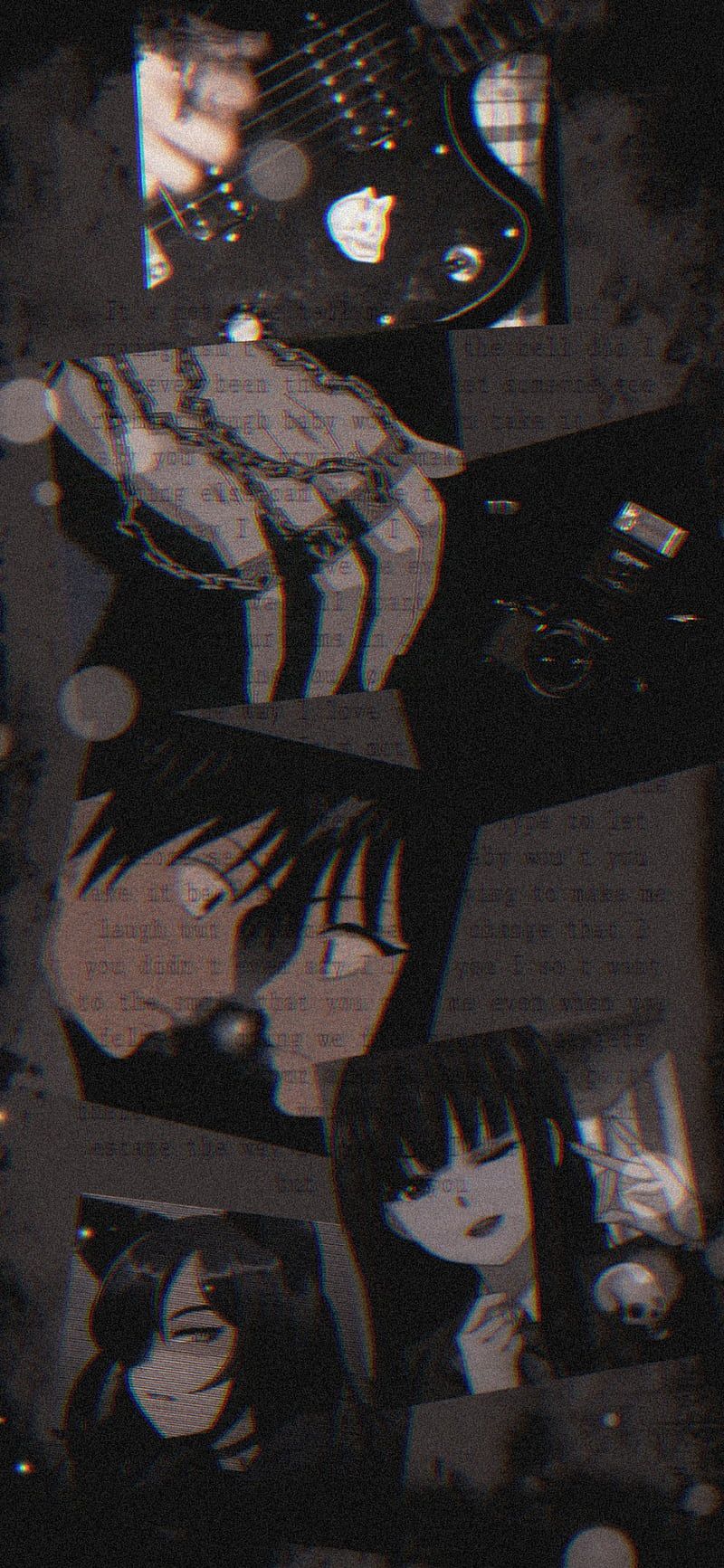 Anime, Collage, Dunkel, Braun, Melancholisch, HD, Hintergrundbild fürs Handy