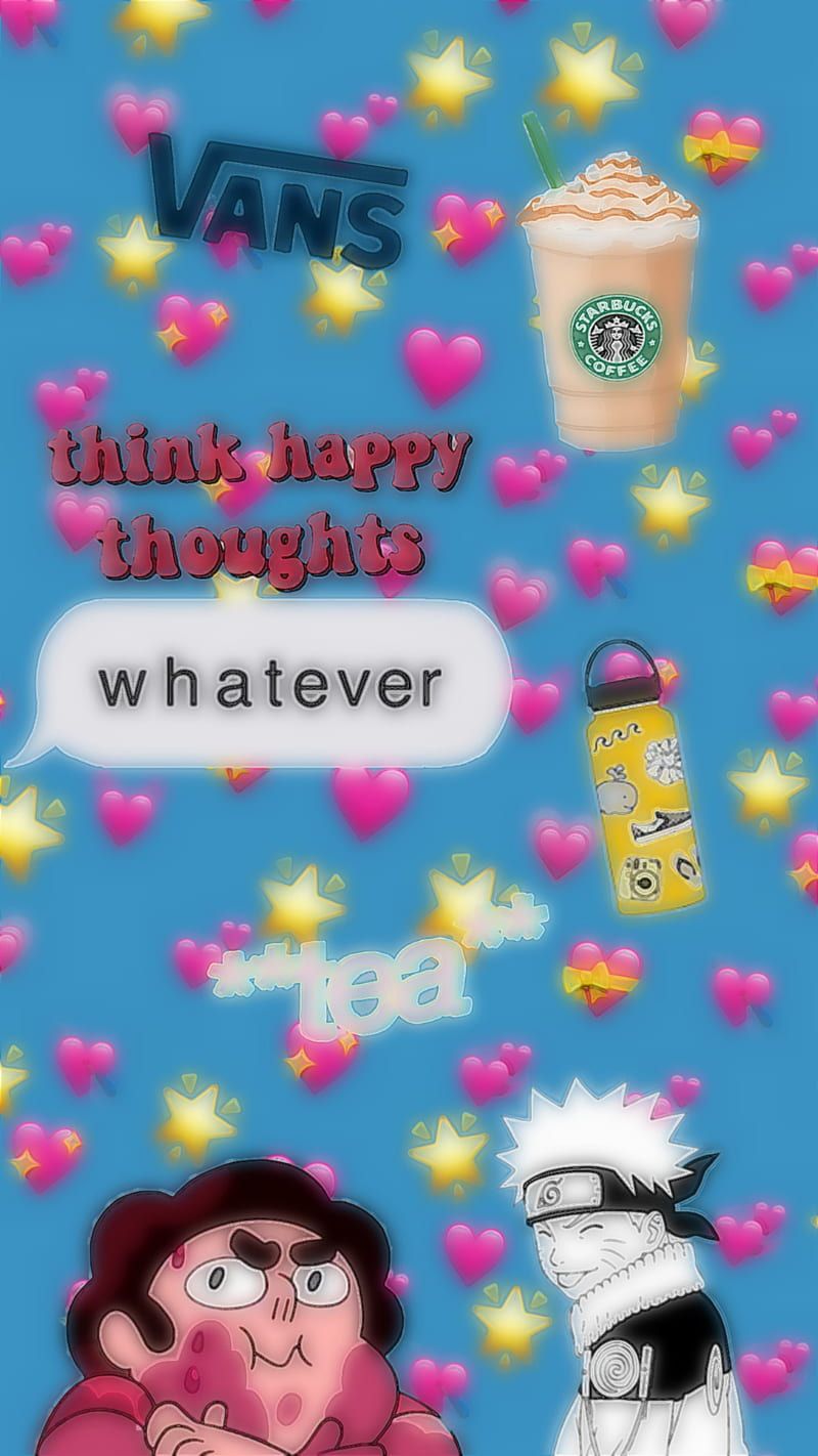 Collage, Vans, Starbucks, Sticker, Herzen, Blau, HD, Handy-Hintergrund im Hochformat