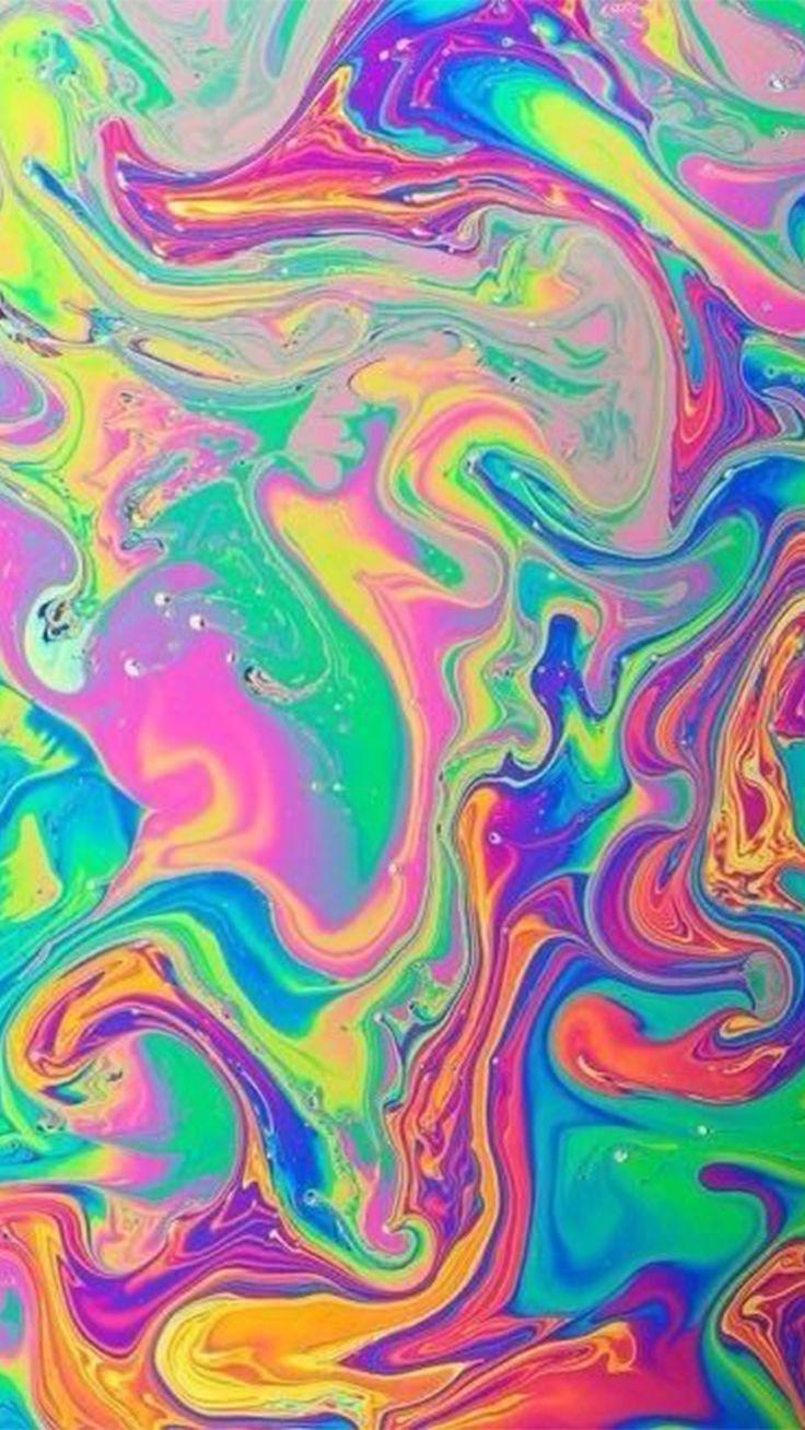 Flüssige Farben, Regenbogen, Marmoreffekt, Ölfilm, HD, Hintergrundbild fürs Handy