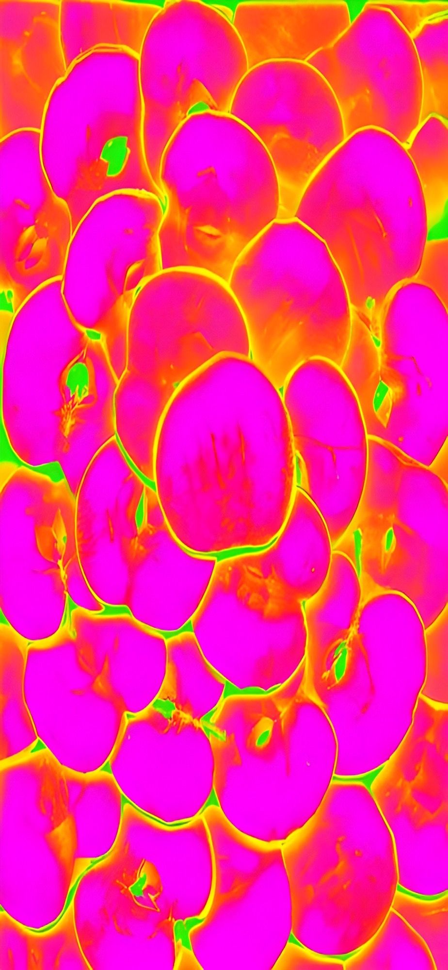 Blasenmuster, Pink, Neon, Organisch, Hochformat, Hintergrundbild fürs Smartphone
