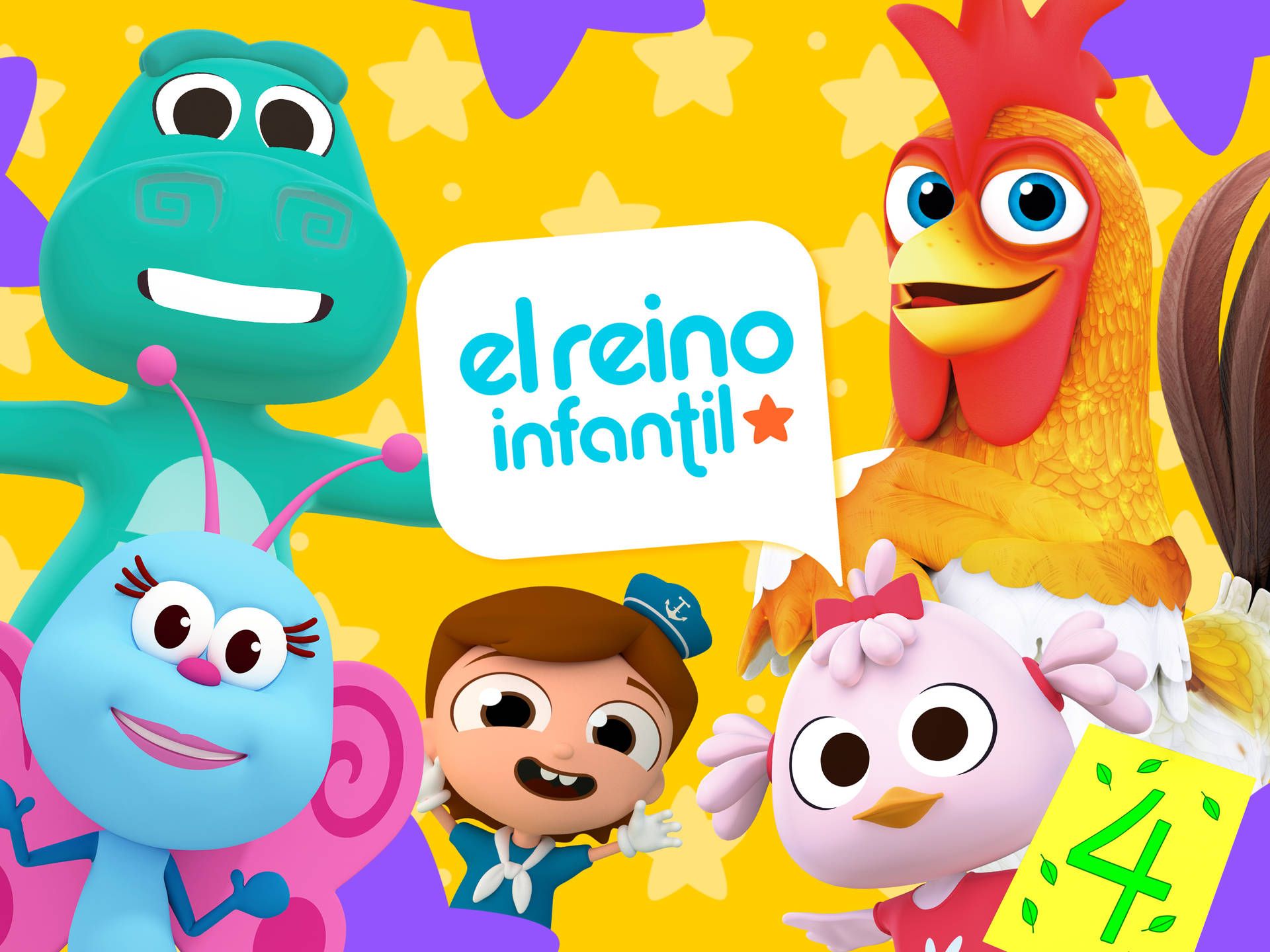 El Reino Infantil, Bartolito, Hahn, Zeichentrickfiguren, Kinderserie, Bunt, Hintergrundbild fürs iPad