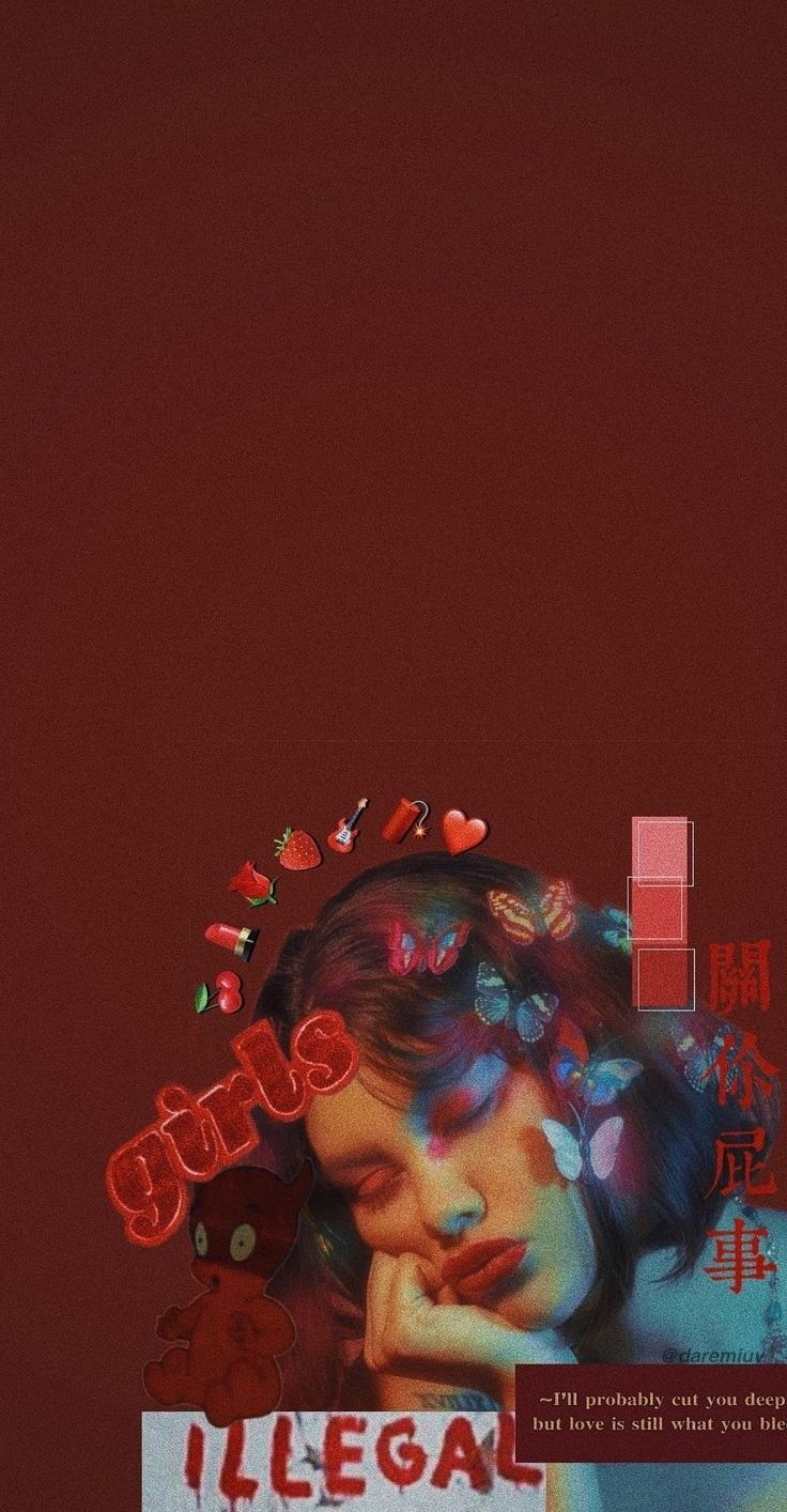 Illegal, Collage, Rot, Dunkel, Grunge, HD, Sperrbildschirm fürs iPhone